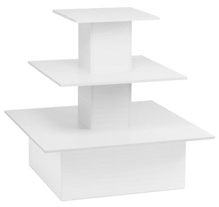 3-Tier Display Tables for Retail & Boutique - Black, White & Maple Finish | Oval, Rectangle & Square Options | Perfect for Clothing, Jewelry & Accessory Showcase