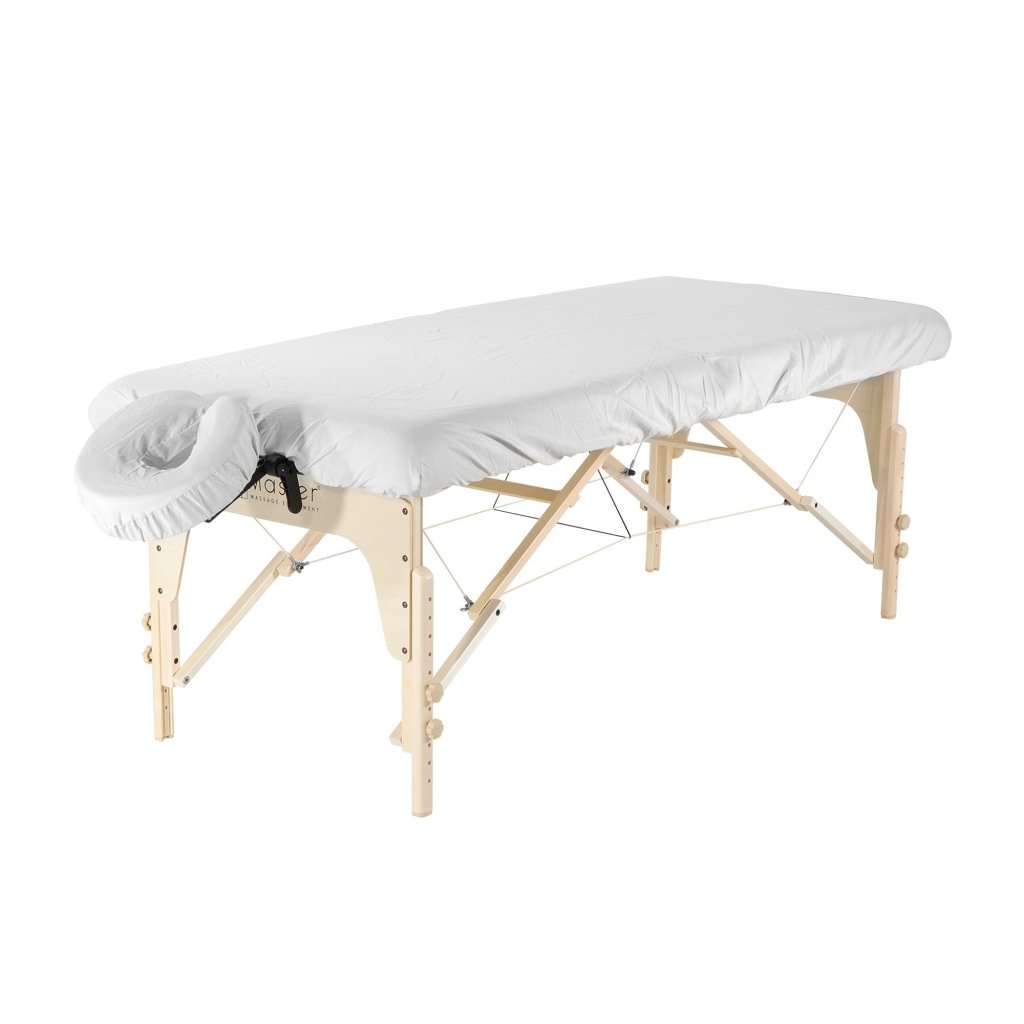 Premium Microfiber Massage Table Cover Set - 2-Piece White Spa Bed Sheets | Soft, Durable & Machine Washable | Perfect for Professional Massage Therapists & Home Spa Treatments