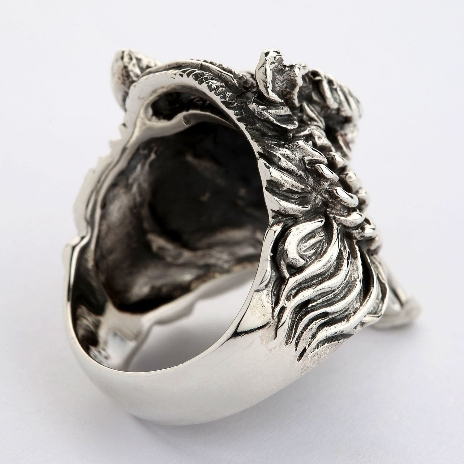 Gothic Owl Sterling Silver Ring with Red Eyes - Unique Handmade Jewelry for Women, Perfect for Halloween, Cosplay, and Gothic Fashion Accessories