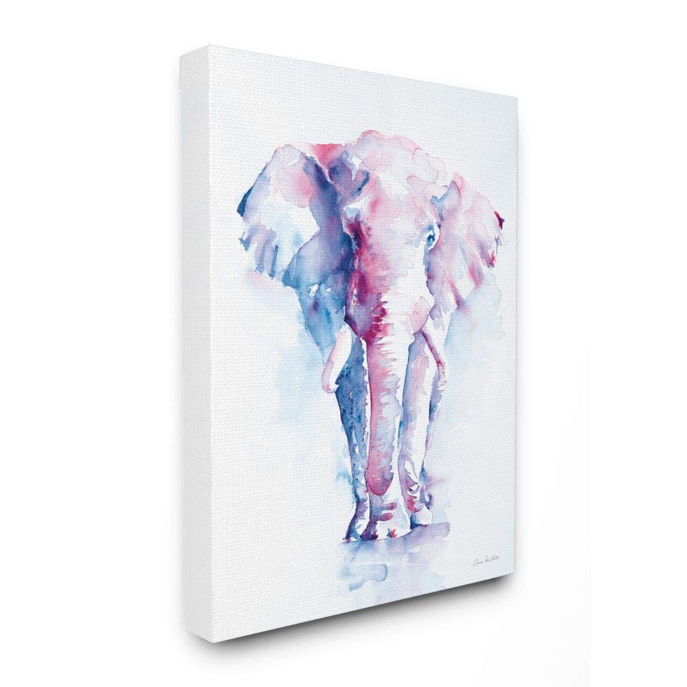 Stupell Industries Abstract Blue Elephant Watercolor Painting - Modern Wall Art for Nursery, Living Room & Office Decor