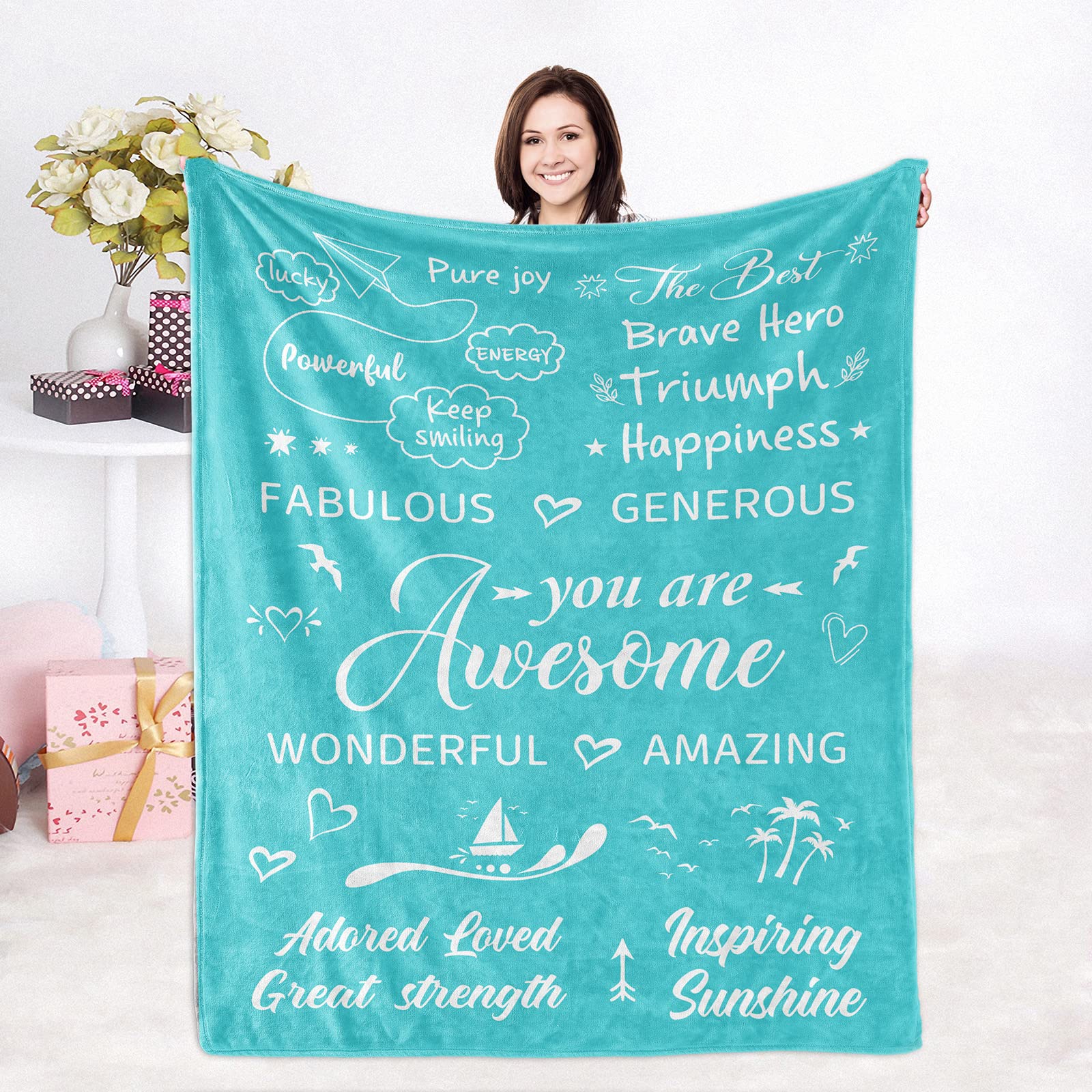 Get Well Soon Gifts for Women & Men - Soft Hugs Throw Blanket - Perfect for Mother's Day, Birthday, Friends - Cozy Comfort for Recovery, Relaxation & Home Decor
