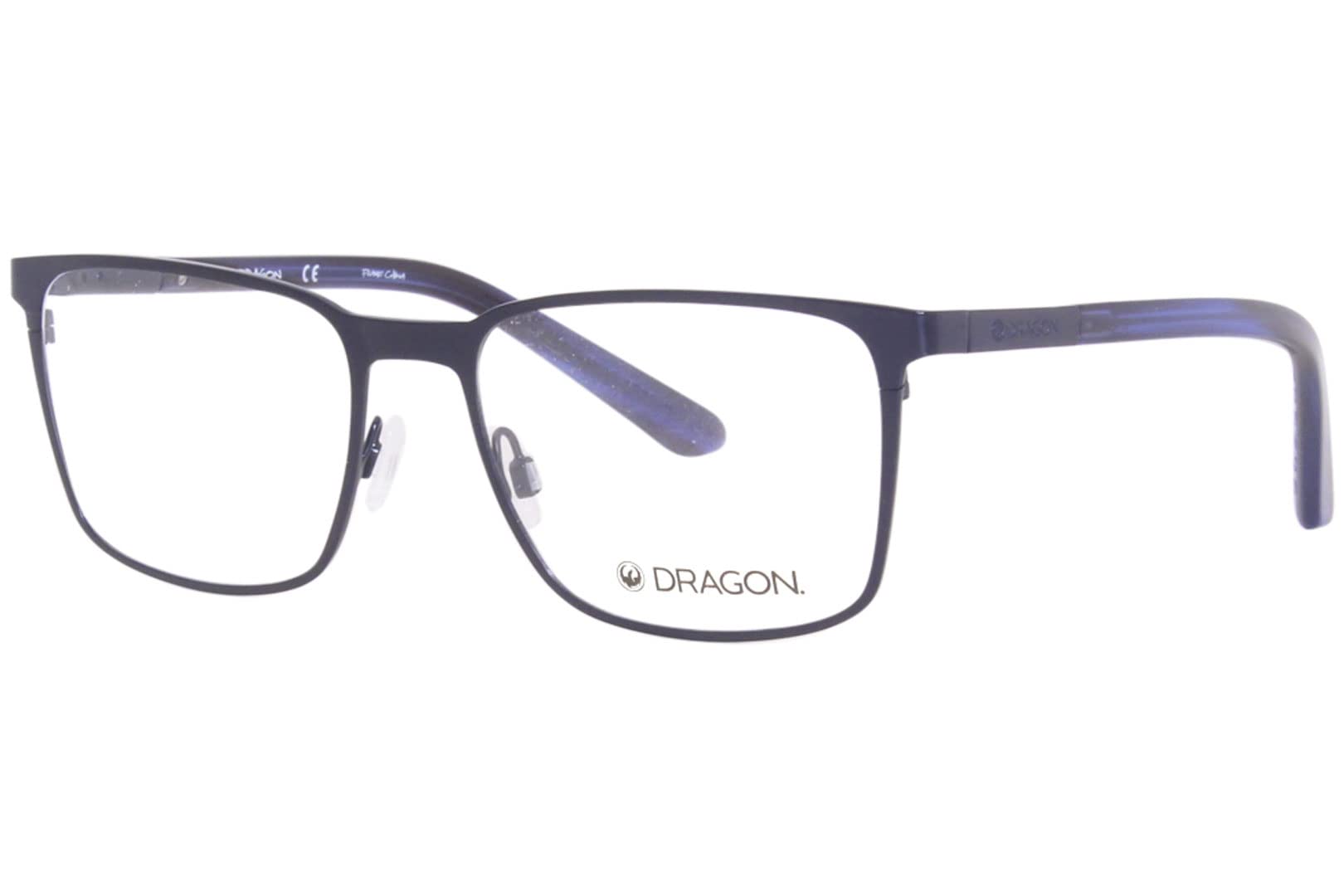 DRAGON DR 2016 413 Matte Navy/Navy Horn Eyeglasses – Stylish & Durable Frame for Men & Women | Perfect for Work, Reading & Everyday Fashion