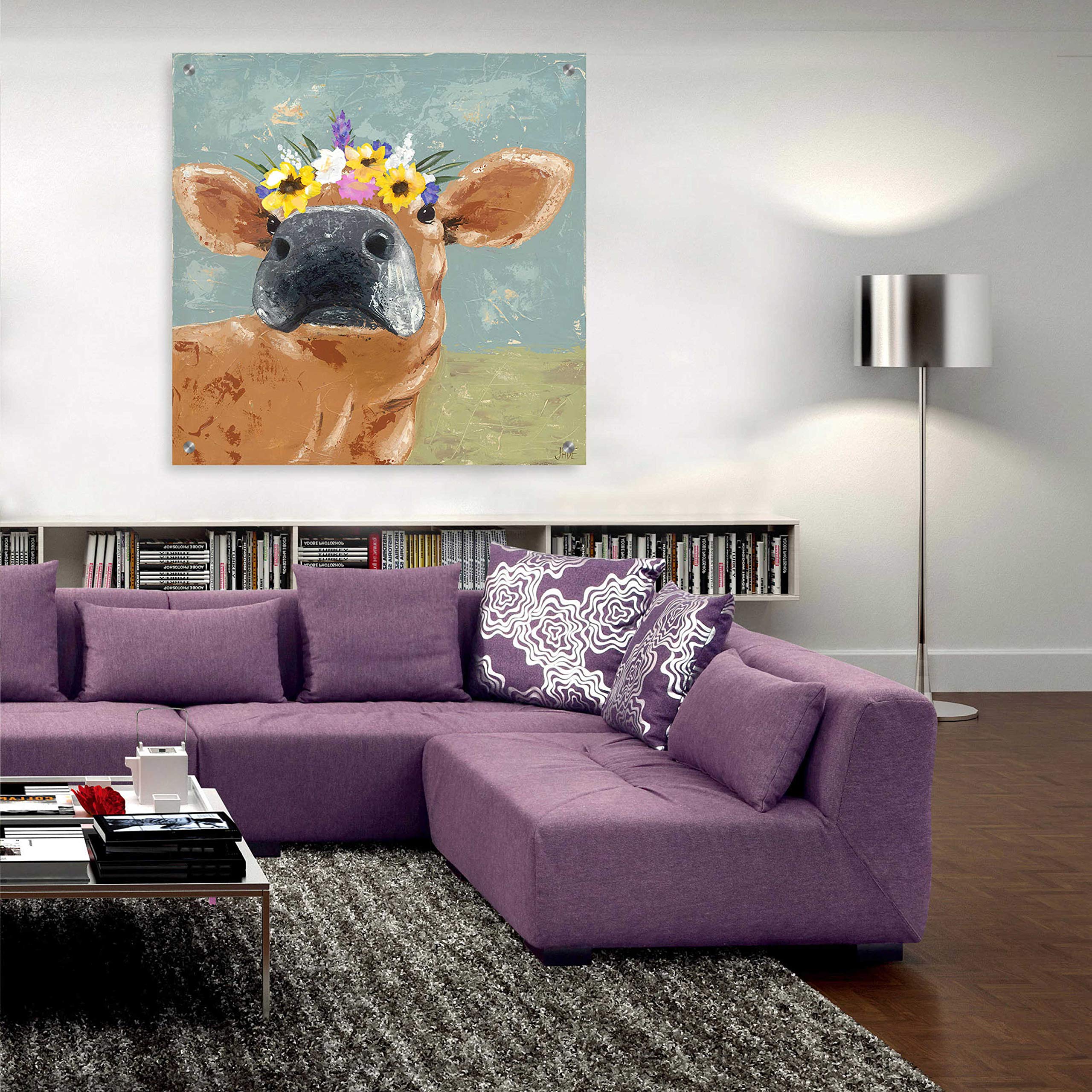 Farm Fun II by Jade Reynolds - 36x36 Inch Acrylic Glass Wall Art Painting, Modern Farmhouse Decor for Living Room, Bedroom & Office