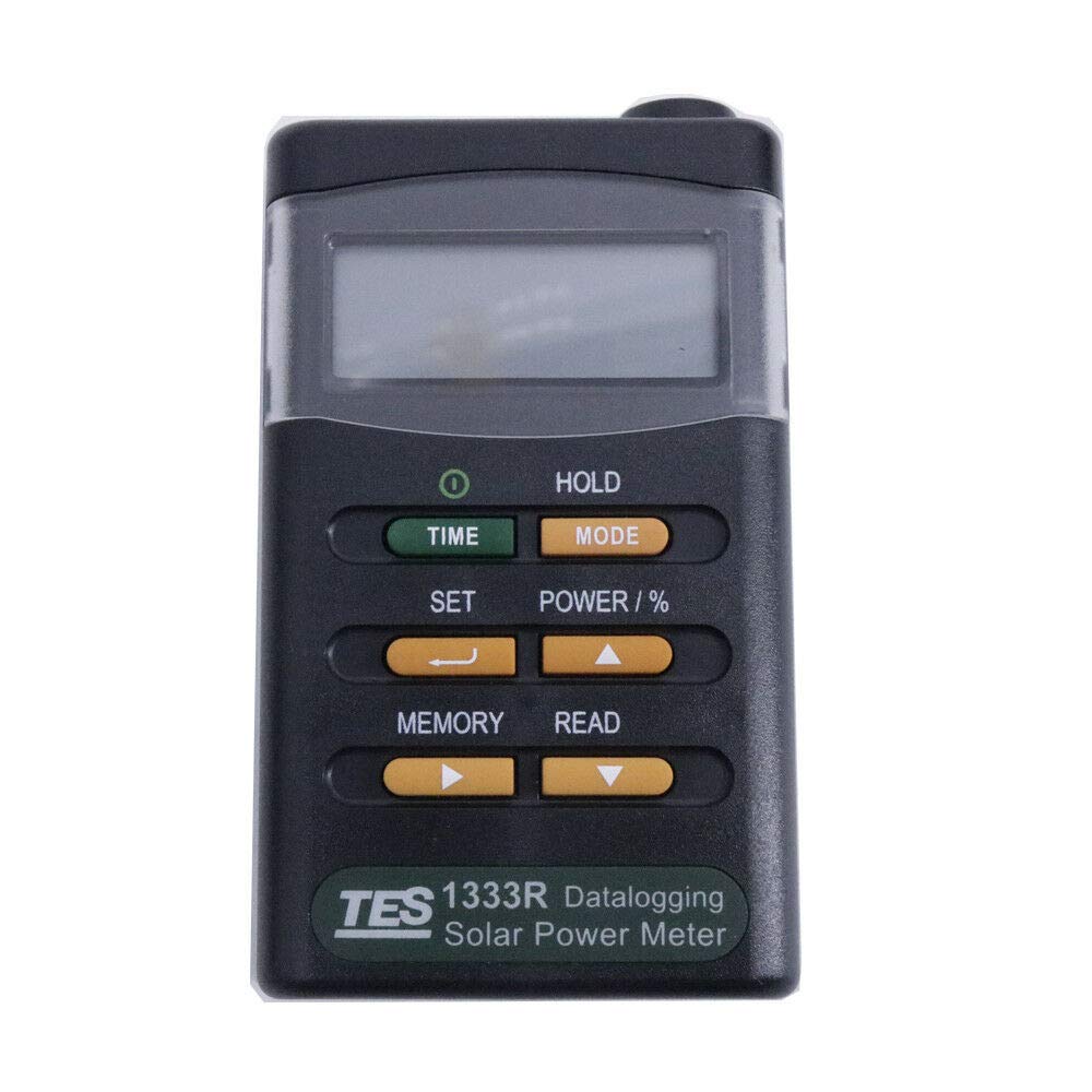 TES-1333R Digital Solar Power Meter with Data Logging - Solar Radiation Detector & Energy Tester for Solar Panels, RS-232 Interface - Perfect for Solar Energy Monitoring, PV System Testing, and Renewable Energy Research