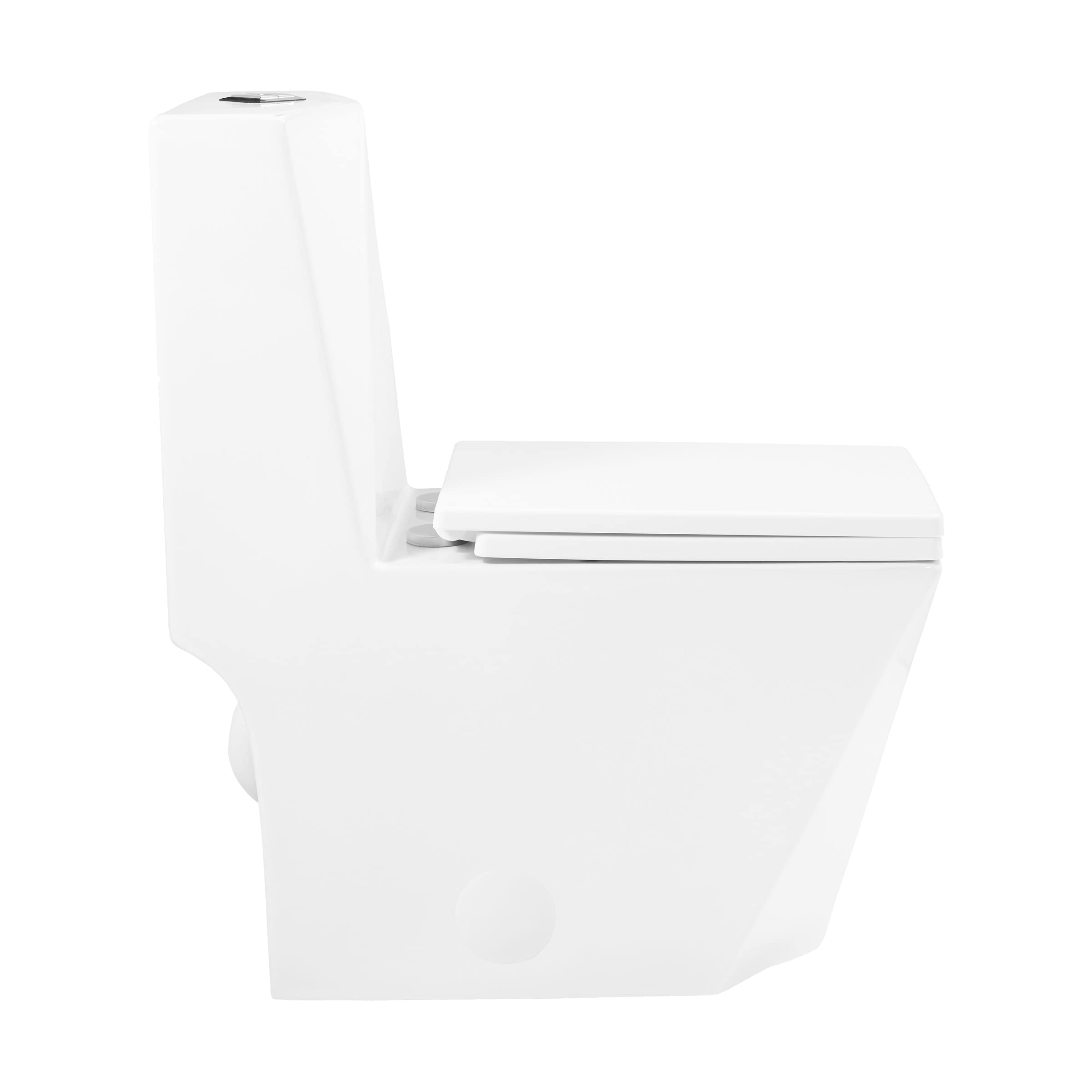 Brusque One-Piece Square Toilet with Dual-Flush 1.1/1.6 GPF - Modern Water-Saving Bathroom Solution for Homes & Offices