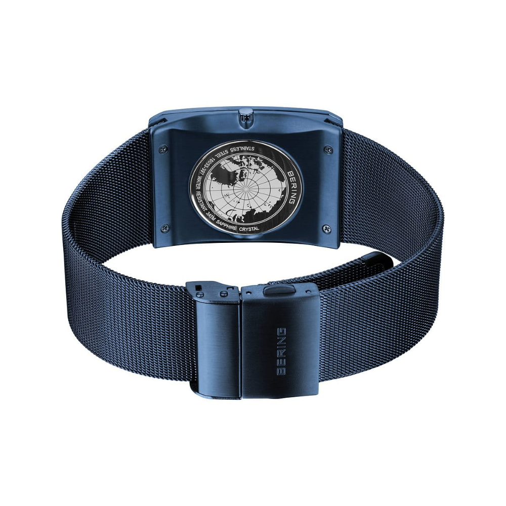 Bering Classic Men's Watch with Blue Dial & Milanese Strap - Model 16033 397 | Elegant Dress Watch for Business, Formal Occasions & Everyday Wear