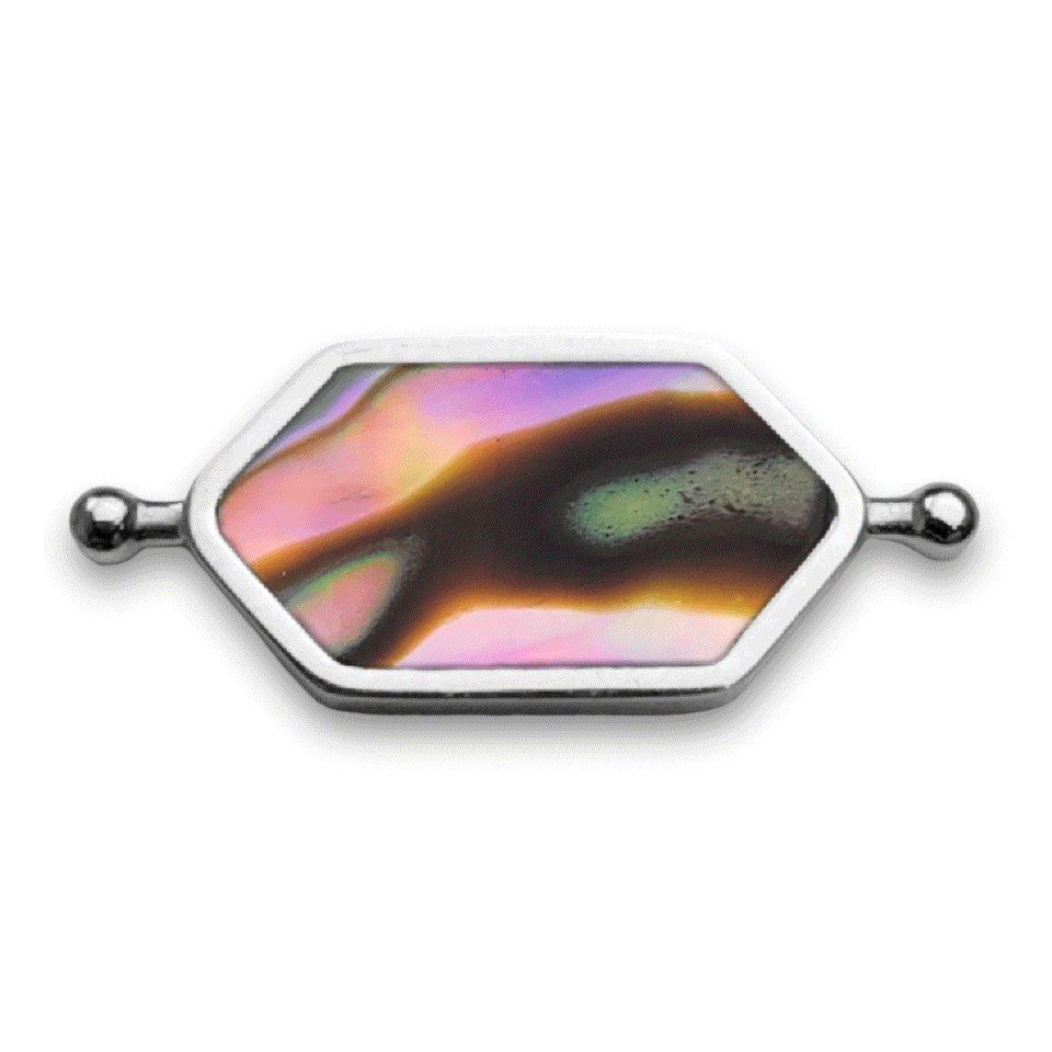 Natural Abalone Shell Hex Bar with Crystal Elements – Perfect for Jewelry Making, Home Decor & Spiritual Healing