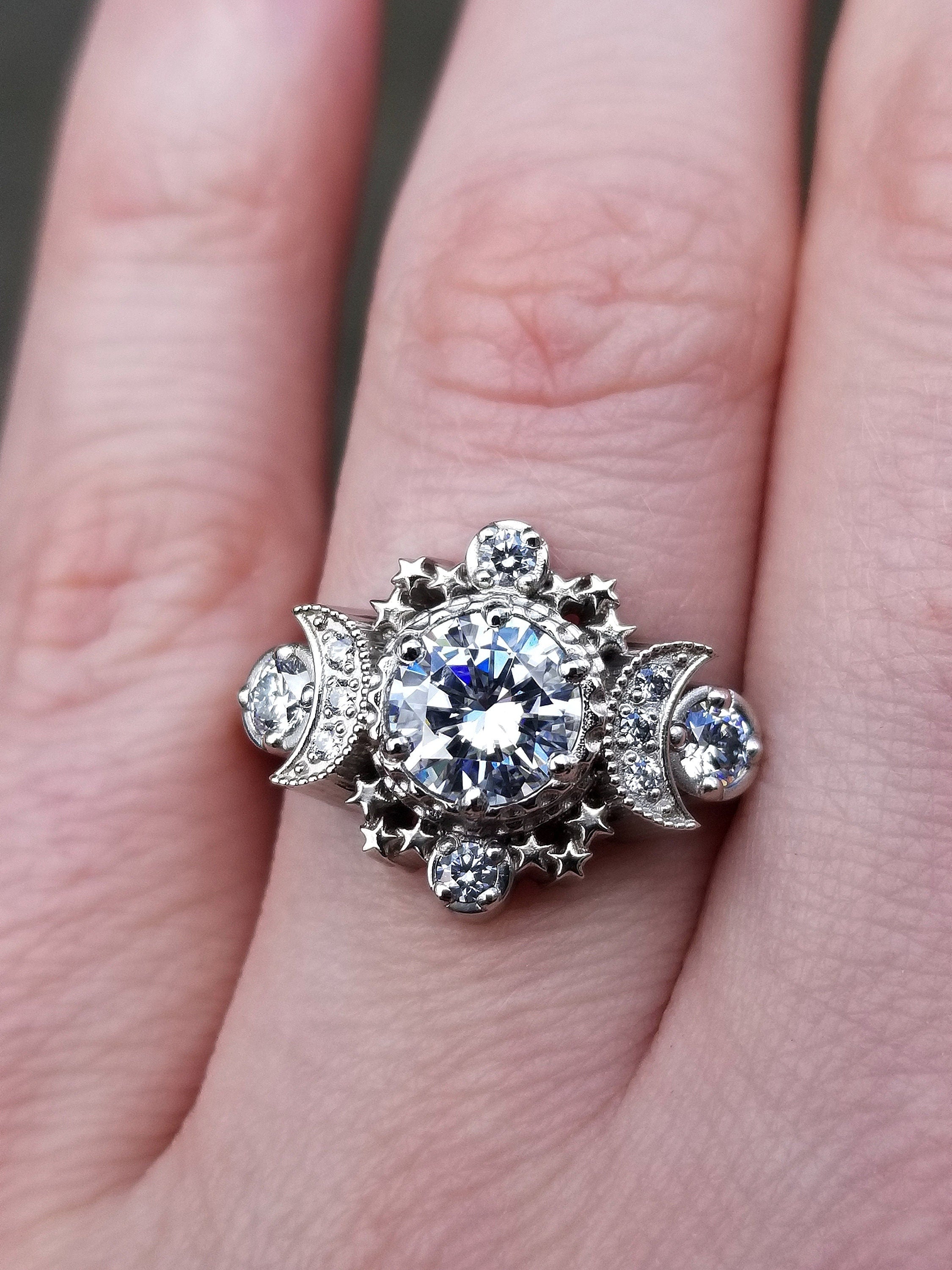 Custom Cosmos Engagement Ring Setting - 14K Gold Build Your Own Ring for Unique Wedding & Proposal Jewelry - Perfect for Bridal, Anniversary & Special Occasions
