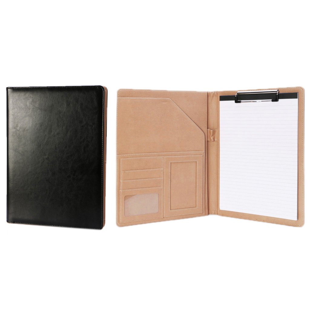 HELYZQ A4 Leather Conference File Folder - Professional Document Organizer with Built-in Calculator for Office, Business, and School Use