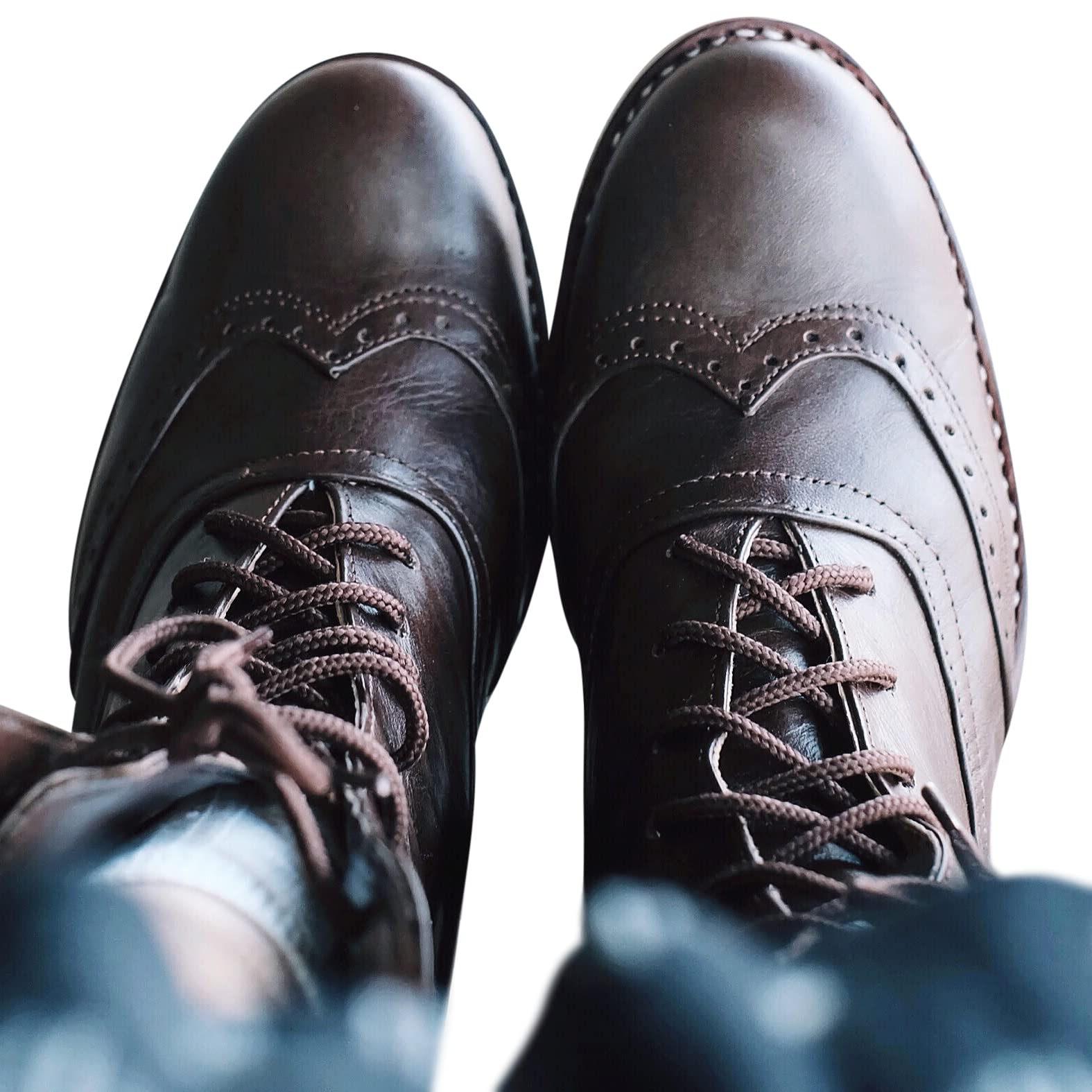 Women's Fashion Leather Lace-Up Ankle Boots with Brogue Design - Size 10.0 | Comfortable & Stylish for Office, Dating & Fall/Winter Outfits