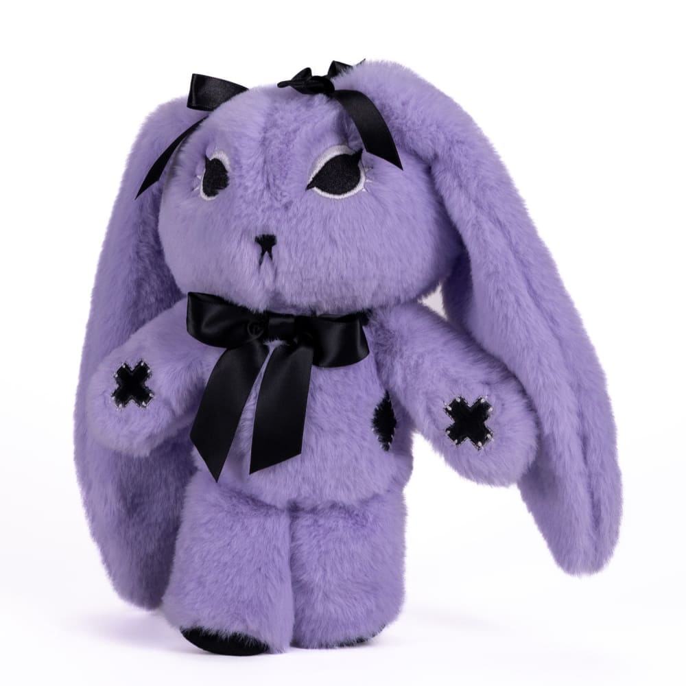 Goth Rabbit Plush Stuffed Animal - Soft Dark Aesthetic Plushie Dreadfuls for Gothic Decor, Bedroom Cuddling & Alternative Gift Ideas