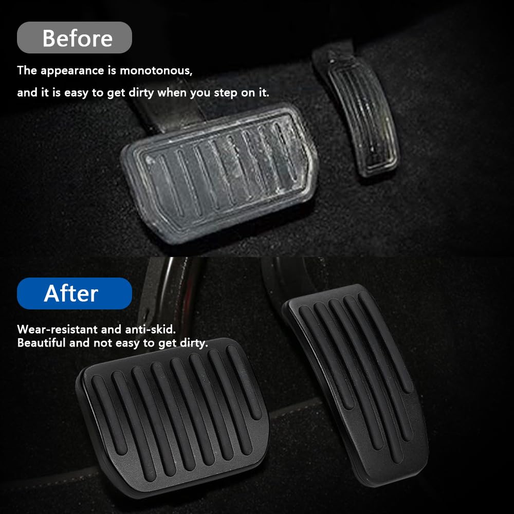 Non-Slip Aluminum Car Pedal Covers for Model 3/Y - Black Auto Accessories for Enhanced Driving Safety