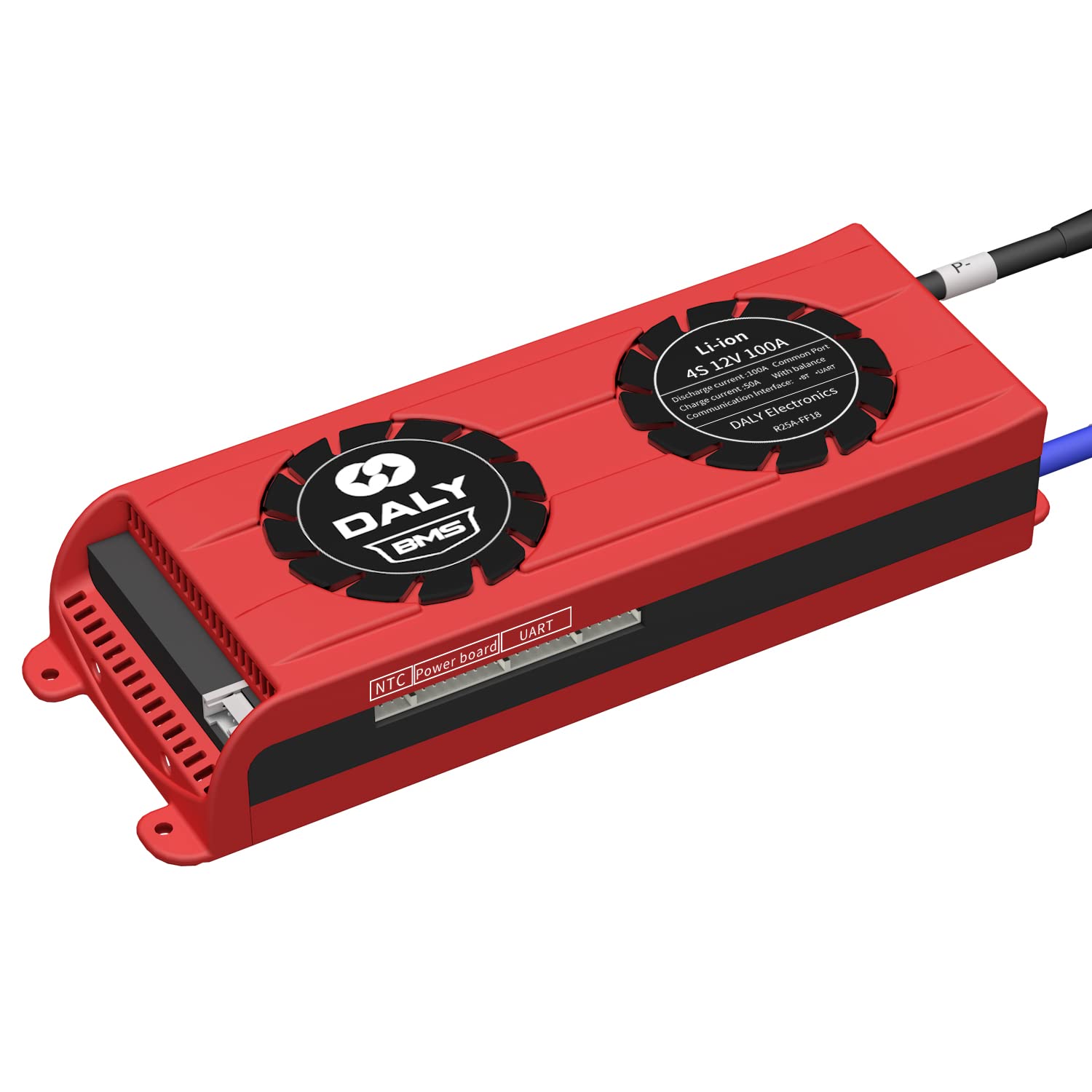 DALY Smart BMS 4S 100A 12V Lithium Battery Protection System with Bluetooth & Cooling Fan - SOC Monitoring for 3.7V Li-ion Battery Packs - Perfect for Home Backup Power Storage, Solar Energy Systems & RV Applications