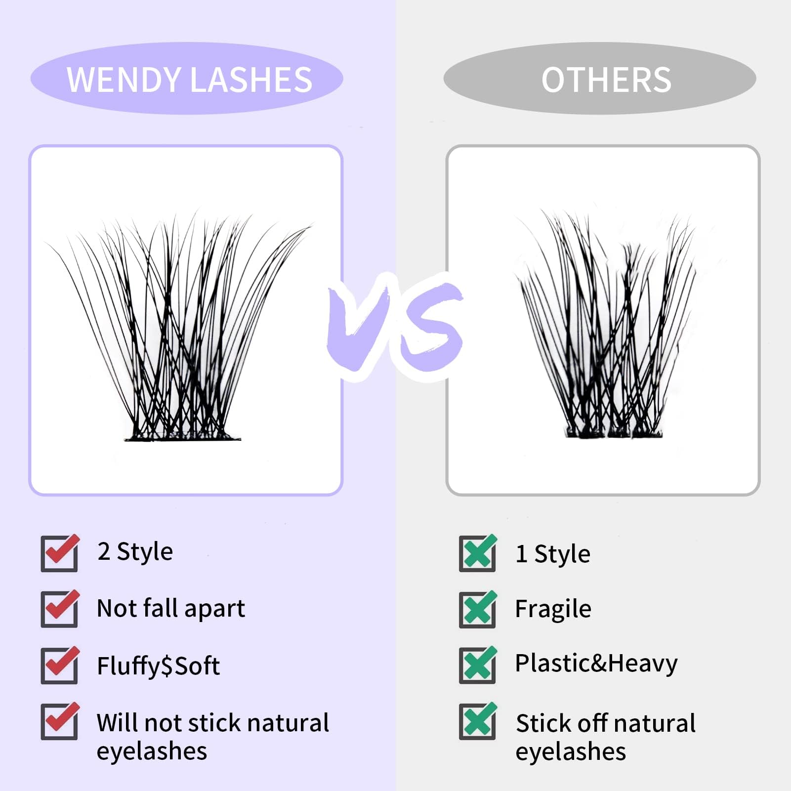 DIY Lash Clusters for Home Use - Ultra-Light Natural Fluffy Wispy Waterproof Anime Manga Cat Eye D Curl 12-16mm C3+C9 FD318 - Perfect for Cosplay, Daily Wear & Special Occasions