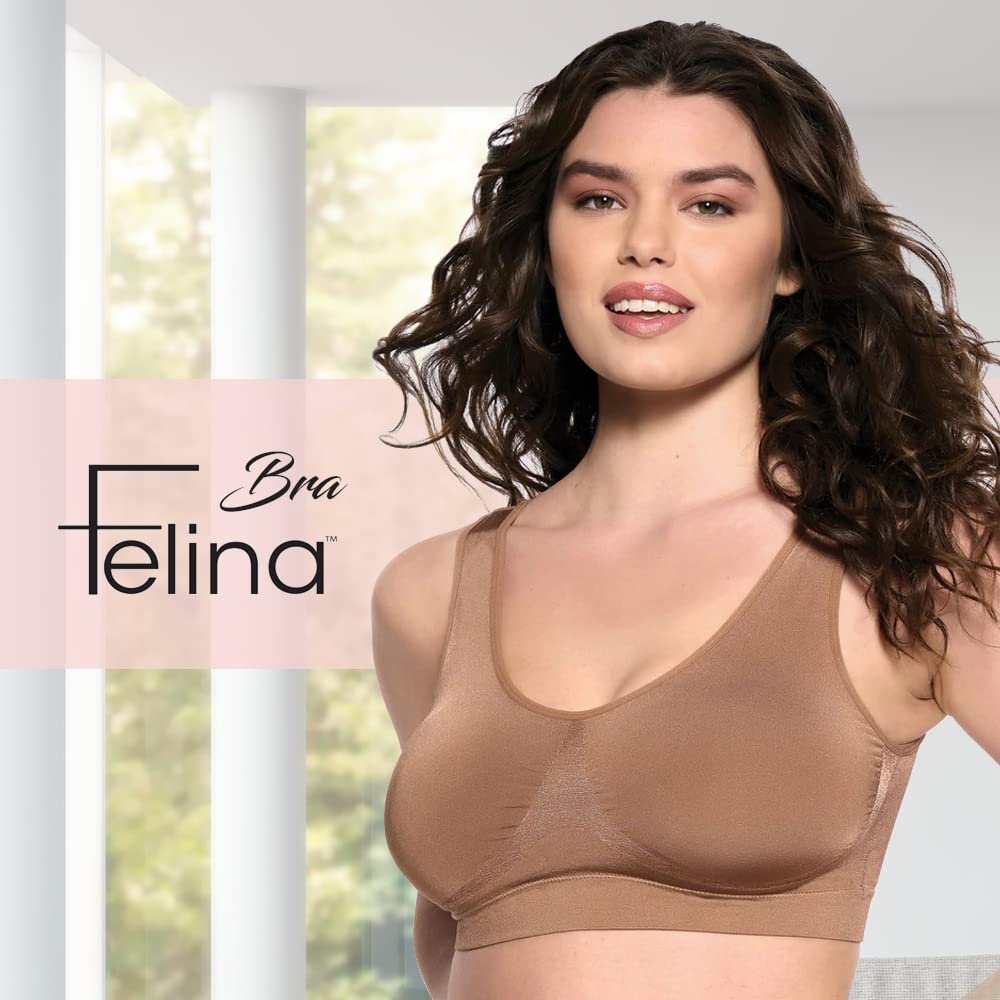 Felina Body Smooth Seamless Wireless Bralette - Comfortable & Supportive Underwear for Women | Perfect for Yoga, Lounge & Everyday Wear