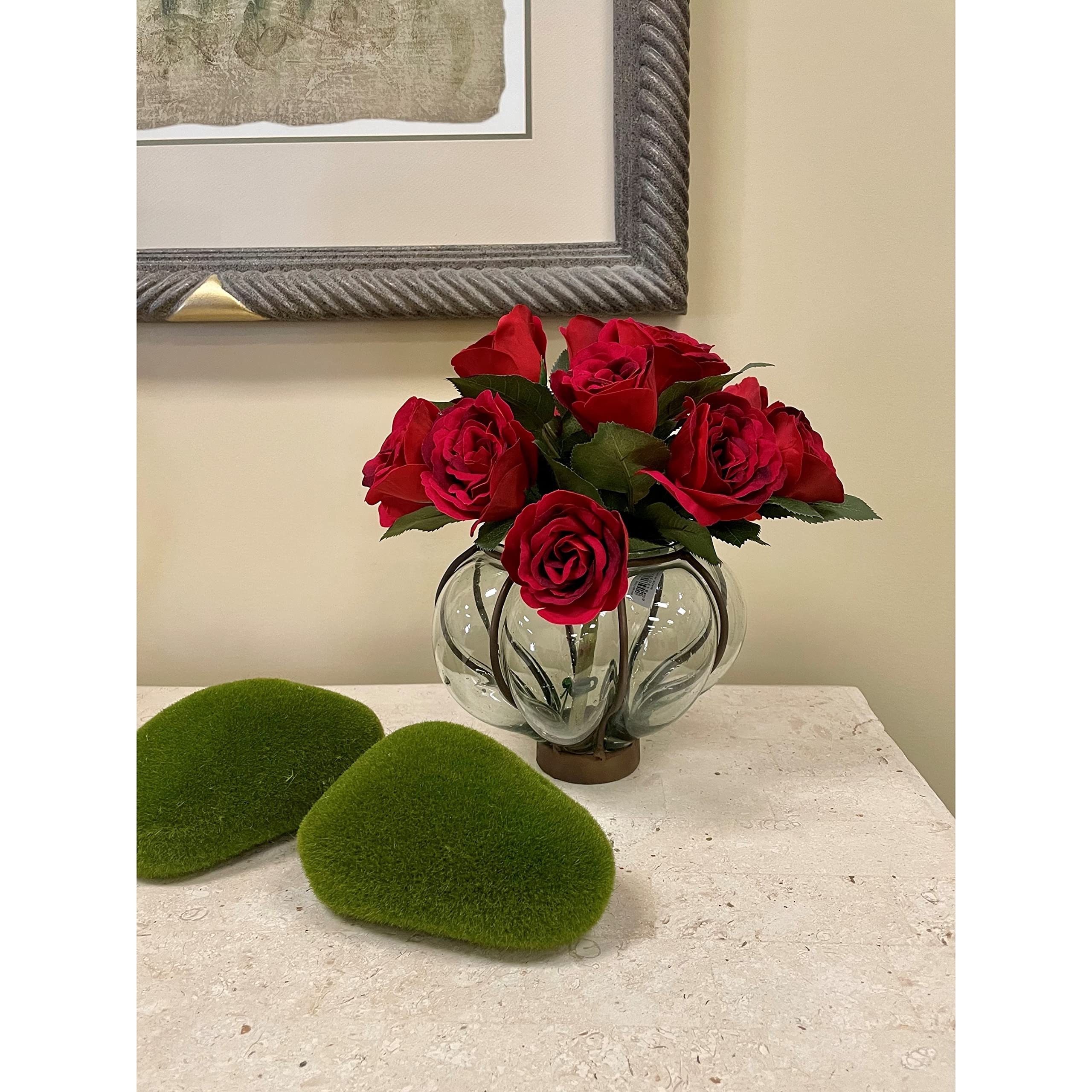 15 Red Velvet Rose Bouquet - Premium Artificial Flowers for Home Decor, Wedding Centerpieces & Romantic Gifts