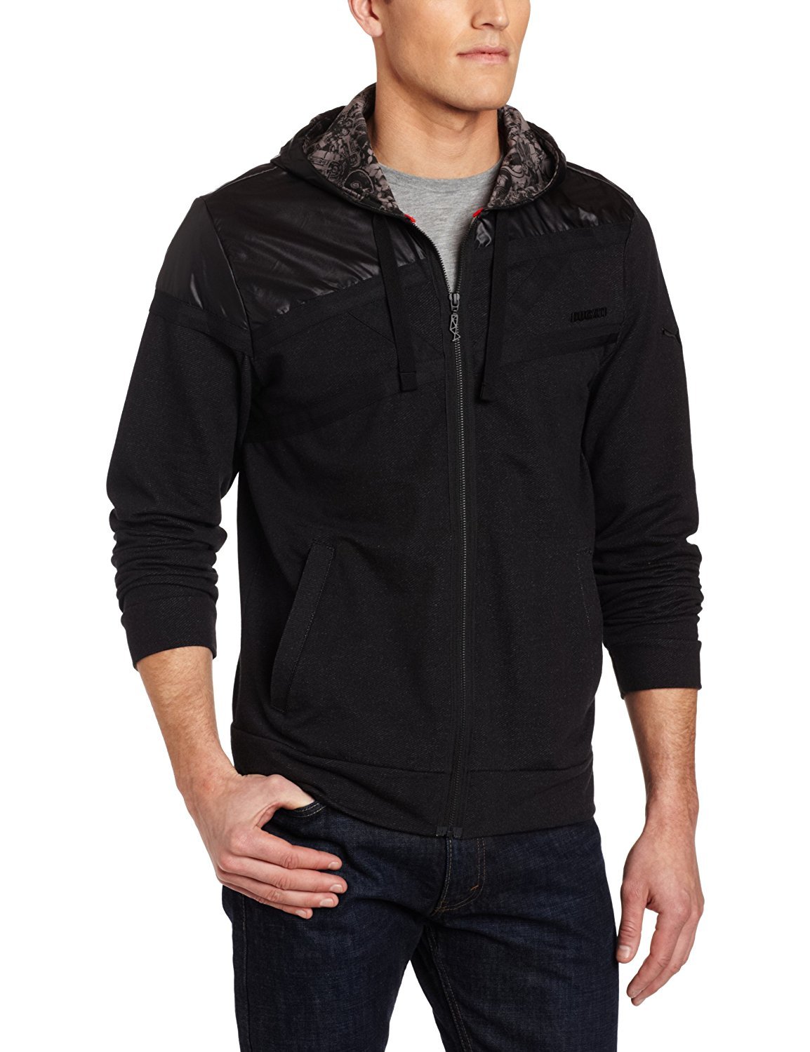 PUMA Men's Ducati Hooded Sweat Jacket - Lightweight Fleece Hoodie for Motorcycle Riding & Casual Wear