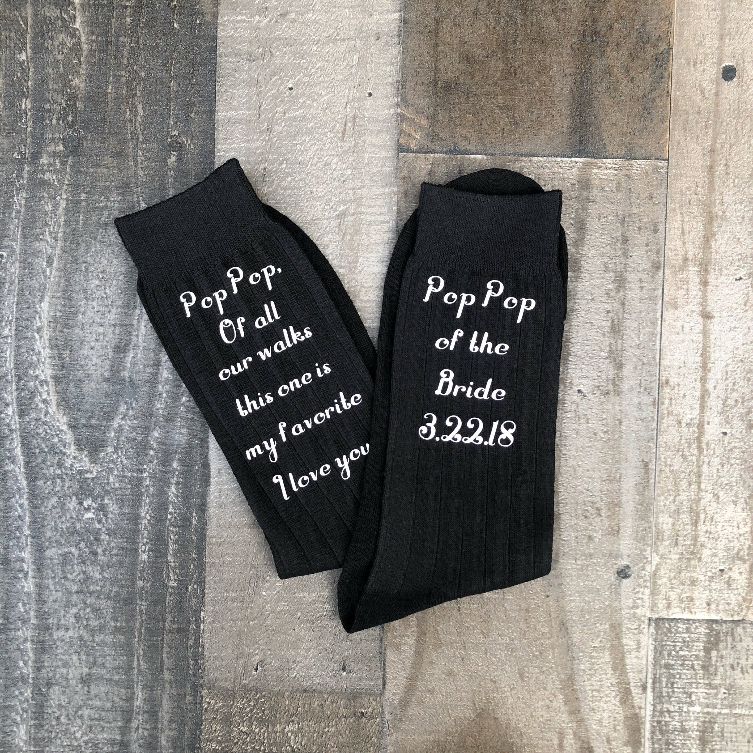 Bride & Groom Socks - 'Of All Our Walks This One is My Favorite' Wedding Gift Set - Perfect for Father of the Bride, Groomsmen & Wedding Party - Funny Novelty Socks for Bridal Showers, Bachelorette Parties & Honeymoons