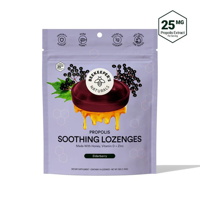 Natural Propolis Soothing Lozenges for Sore Throat Relief - Honey Flavored Cough Drops for Adults & Kids - Perfect for Cold, Flu, and Allergy Season