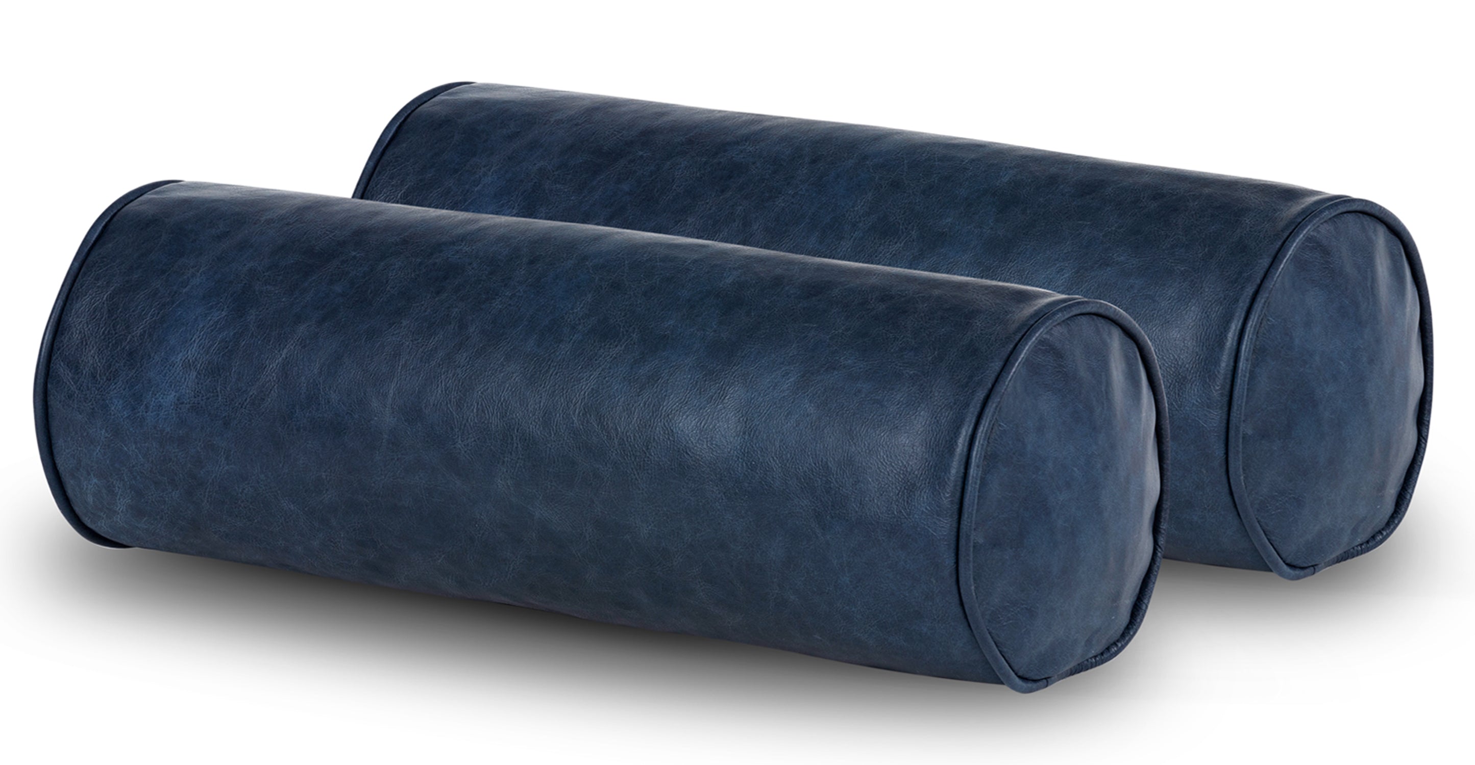 Premium Napa Leather Bolster Pillow Set - Luxury Sofa Cushions for Living Room, Bedroom & Office Decor (Set of 2) - Perfect for Home Styling, Reading Nook & Relaxation