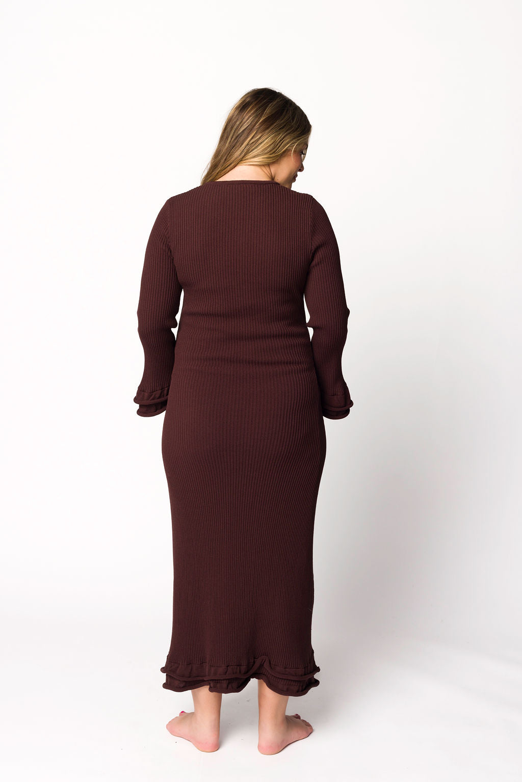 Arlet Maternity Dress in Brown - Bump Friendly & Comfortable for Pregnancy | Perfect for Casual Outings, Baby Showers & Maternity Photos