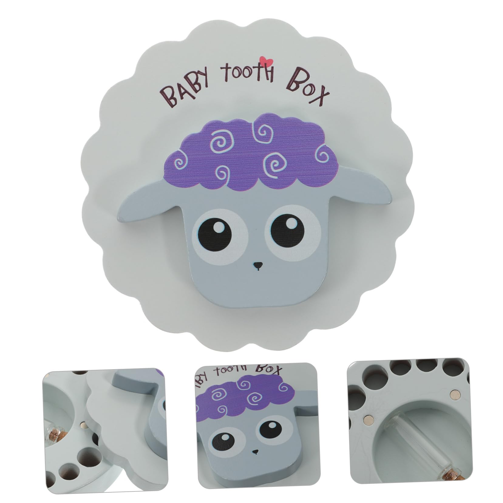 Amosfun 4pcs Wooden Tooth Storage Box - Baby Teeth Keepsake Holder, First Tooth Container, Blue - Perfect for Baby Memory Boxes, Tooth Fairy Gifts & Dental Souvenirs