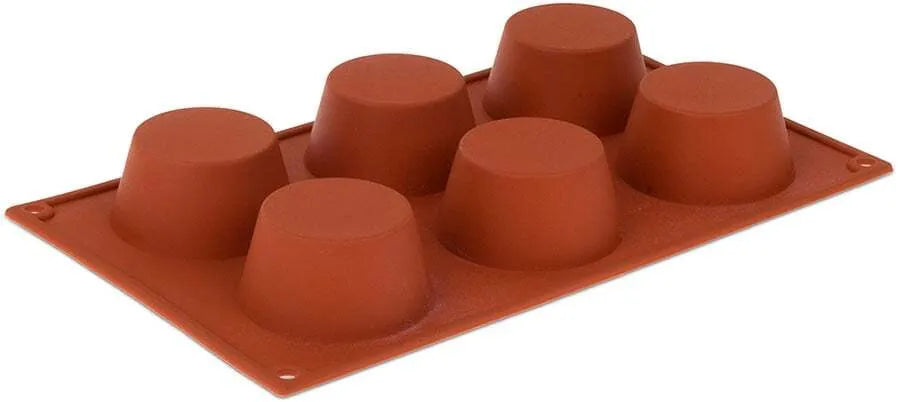 Nonstick Orange Silicone 6-Cup Muffin Pan - Perfect for Baking Cupcakes, Muffins & Mini Desserts at Home