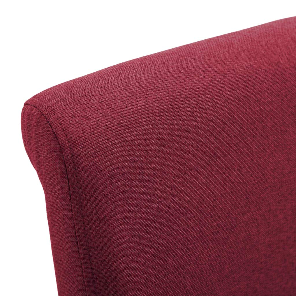 SKM Modern Dining Chairs Set of 2 - Red Fabric Upholstered Kitchen Chairs with Sturdy Metal Legs - Perfect for Dining Room, Kitchen, Breakfast Nook & Small Spaces