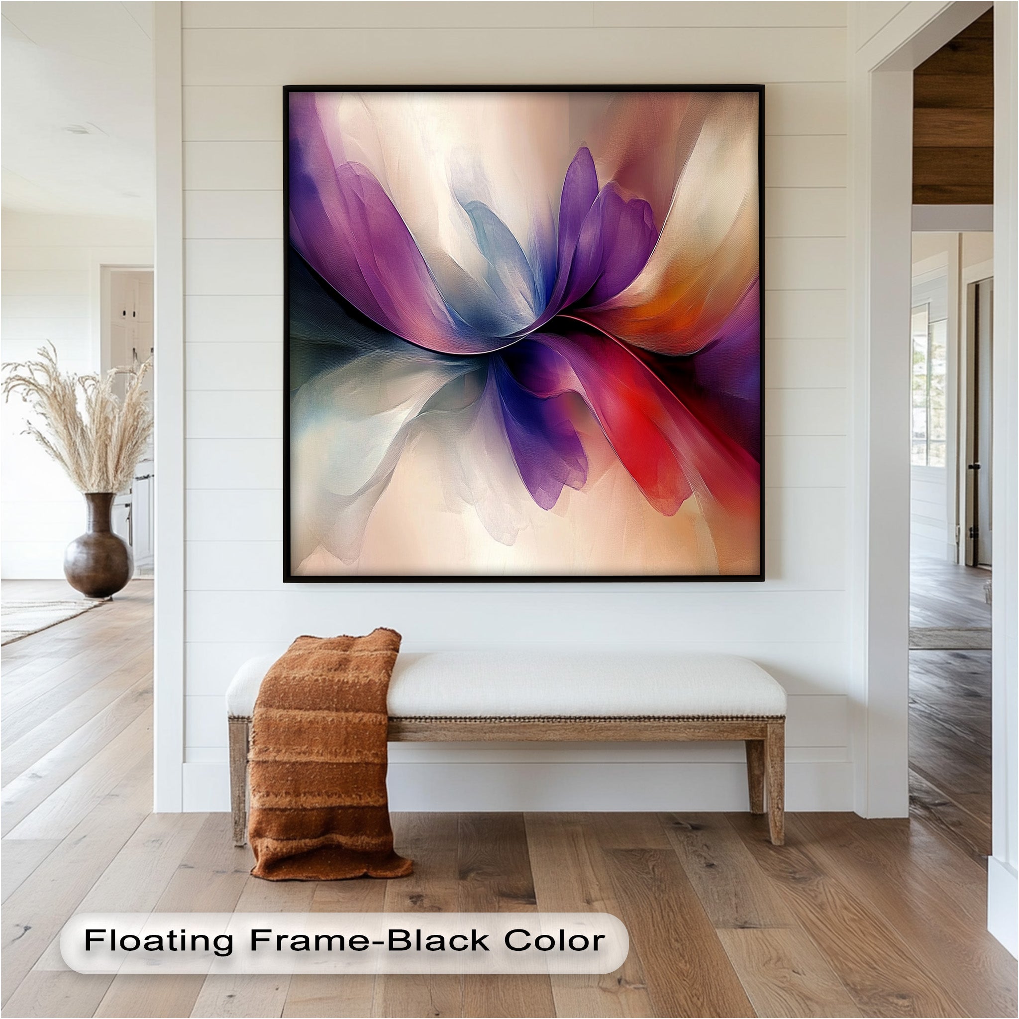 Abstract Floral Flow - Vibrant Modern Oil Painting Wall Art for Living Room, Bedroom & Office Decor