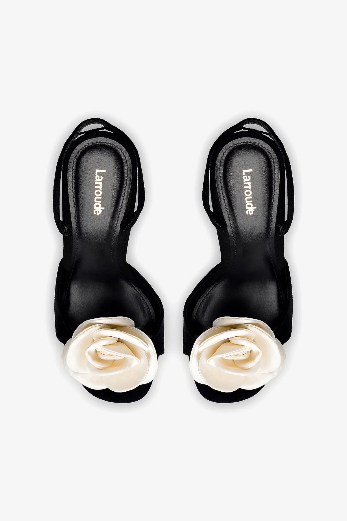 Salma Sandal - Black Suede & Ivory Satin Women's Dress Sandals | Perfect for Weddings, Parties & Special Occasions
