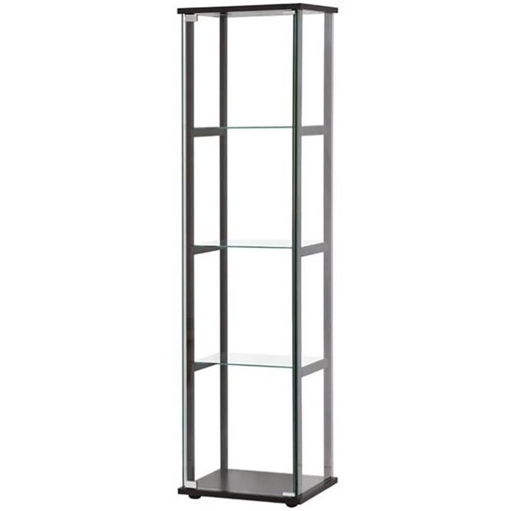 Home Square 2-Piece Glass Curio Cabinet Set - 4 Shelf & 5 Shelf Display Case in Black | Perfect for Living Room Decor, Collectibles Showcase, and Antique Display