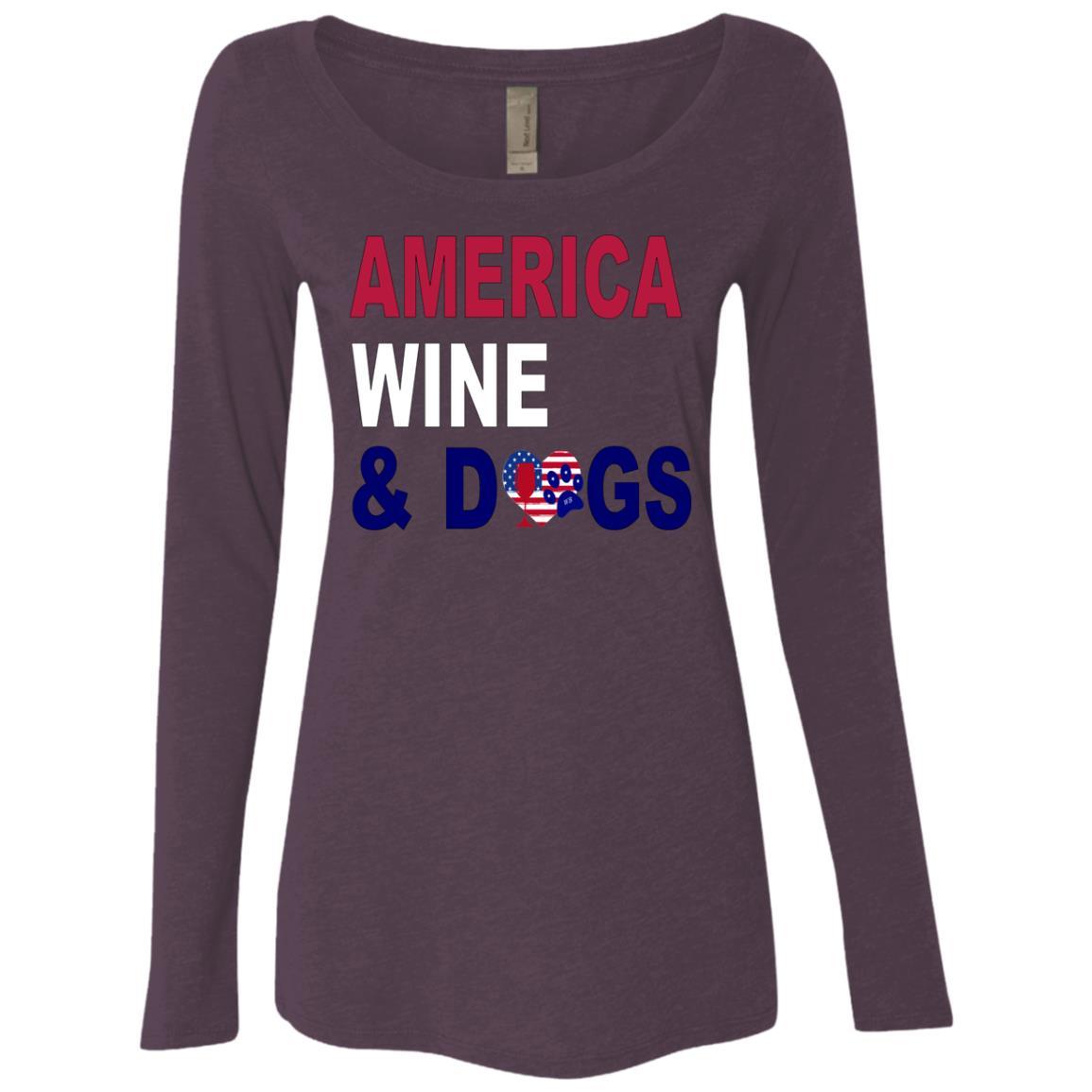 WineyBitches.Co Women's Long Sleeve Scoop Neck Tri-Blend T-Shirt - Soft & Comfortable Casual Wear for Everyday Outfits