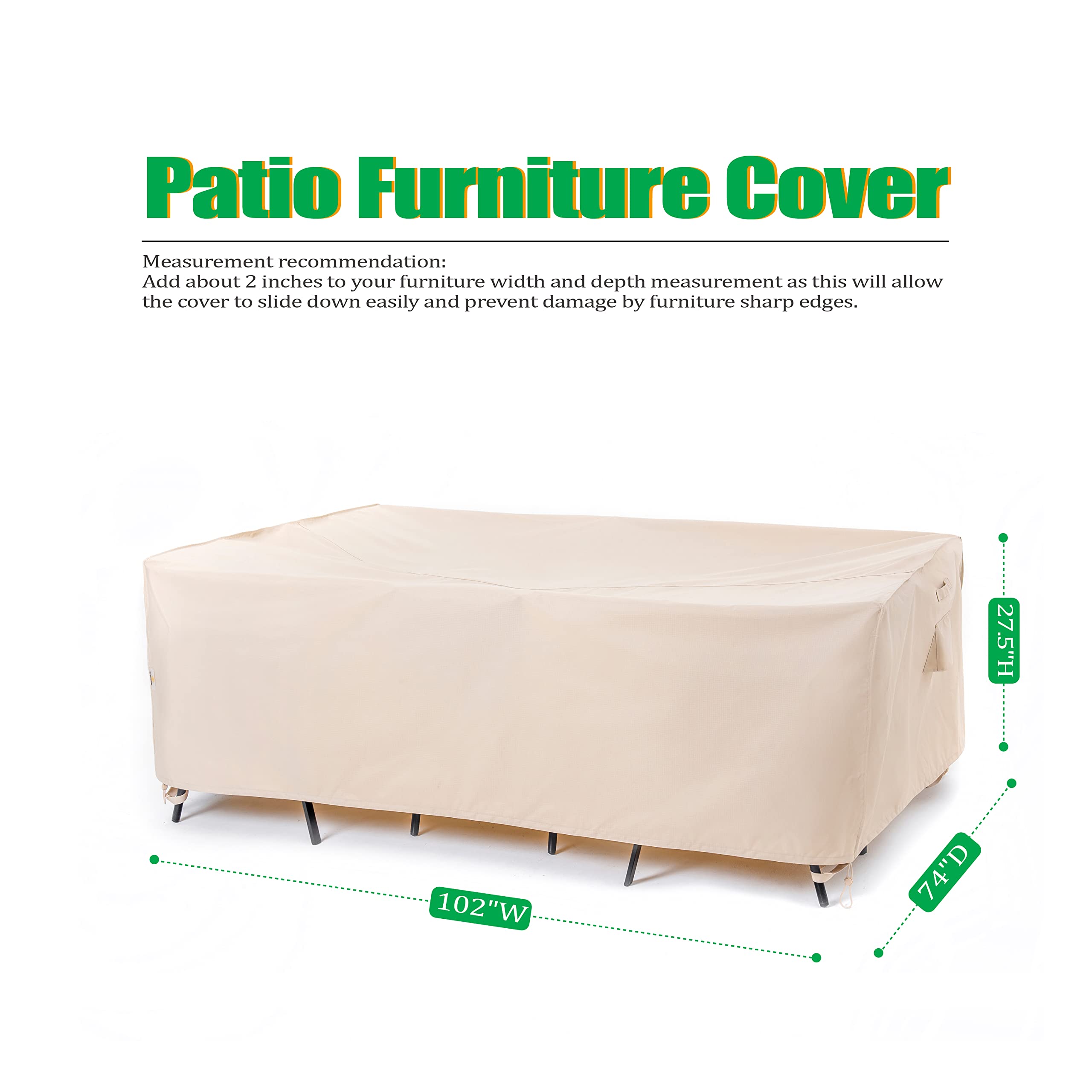 Waterproof & UV-Resistant Patio Furniture Covers for Table and Chairs Set - 102