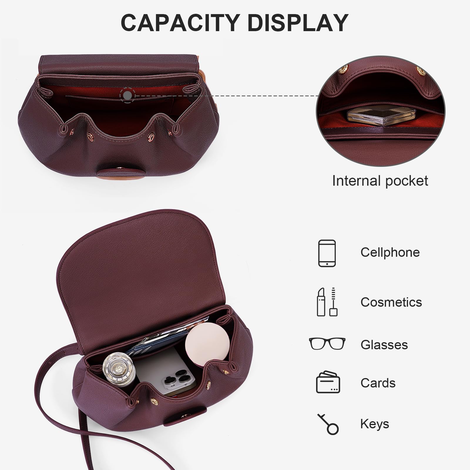 Luxury Designer Small Top Handle Crossbody Bag for Women - Faux Leather Mini Shoulder Purse & Handbag Satchel - Perfect for Work, Travel & Evening Out