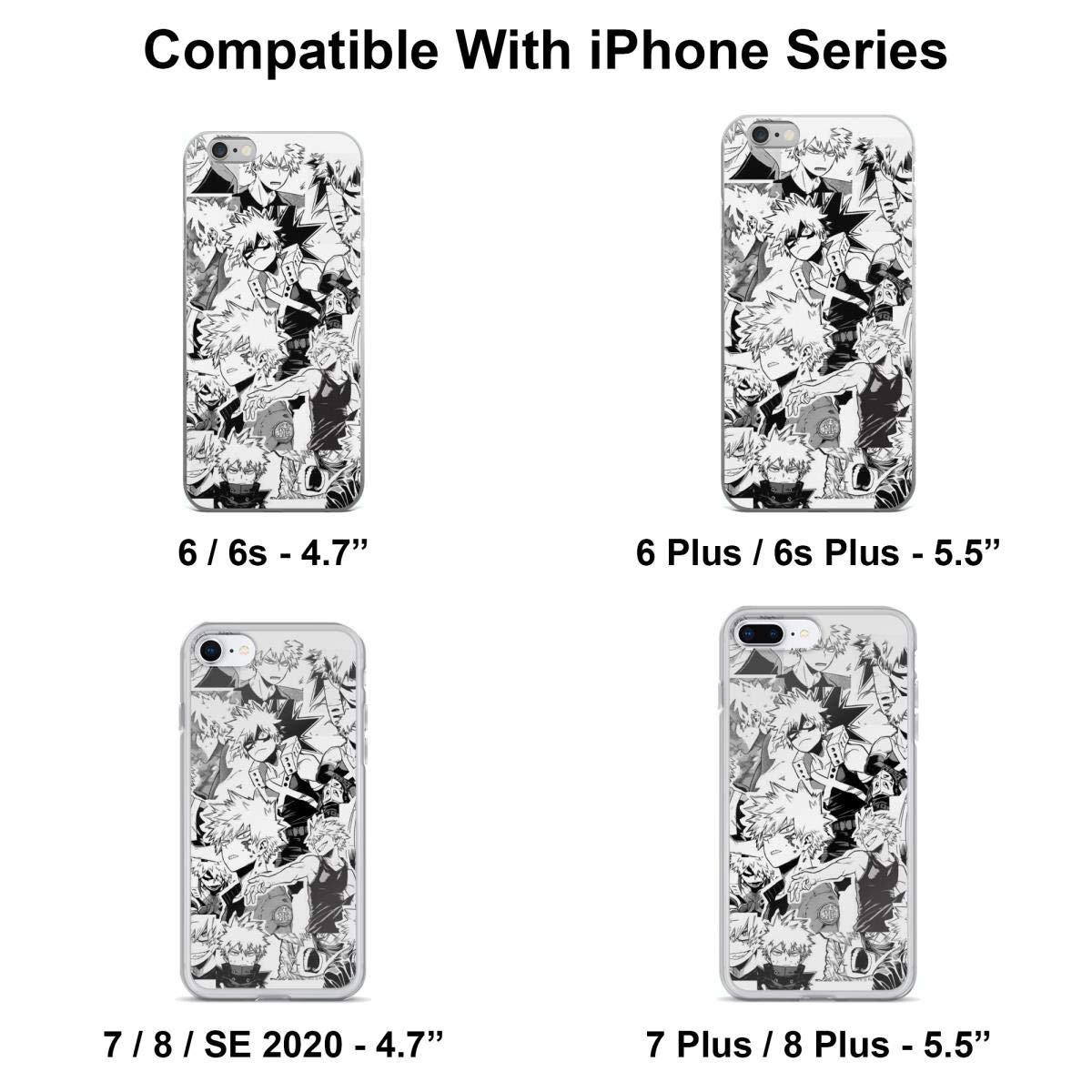 Premium Katsuki Bakugo Anime Phone Case - Compatible with iPhone 15/14/13/12/11/X/Xs/Xr/8/7/6/6s Plus/Pro/Max - Shockproof Clear Protective Cover - Perfect for Anime Fans, Cosplay Events & Daily Use