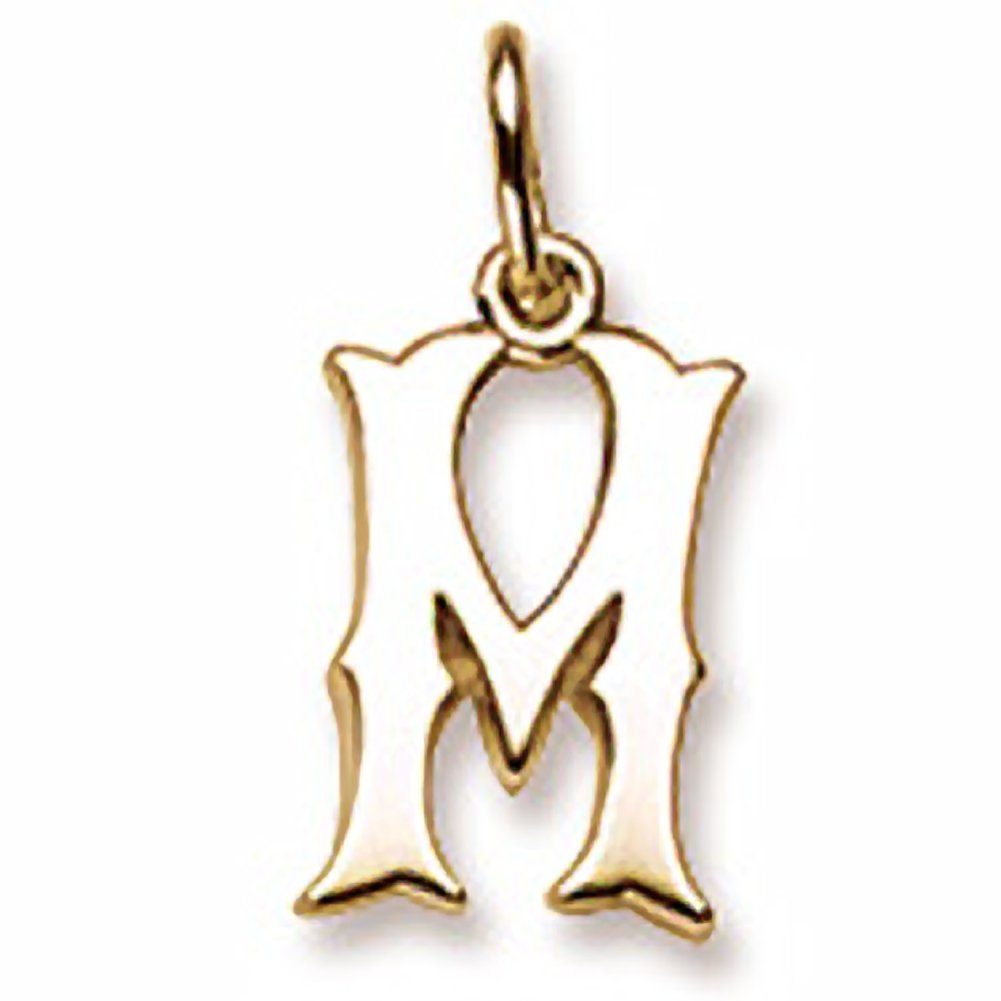 Initial M Charm - Sterling Silver Alphabet Pendant for Bracelets & Necklaces - Perfect for Personalized Jewelry Gifts & Everyday Wear