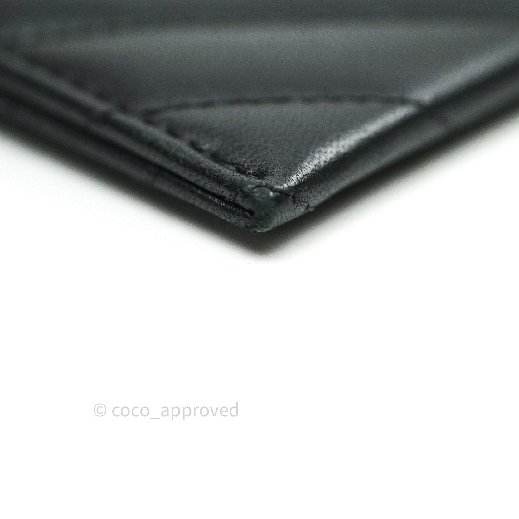 Chanel Chevron Classic Black Lambskin Card Holder with Gold Hardware - Slim Wallet for Women, Perfect for Everyday Use & Travel