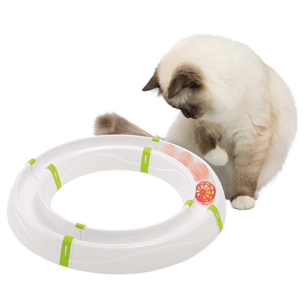 Ferplast Interactive Cat Toy Magic Circle with Colored Ball - Modular Teaser Circuit for Cats (40 x 5 cm) - Fun Exercise & Mental Stimulation for Indoor Kittens