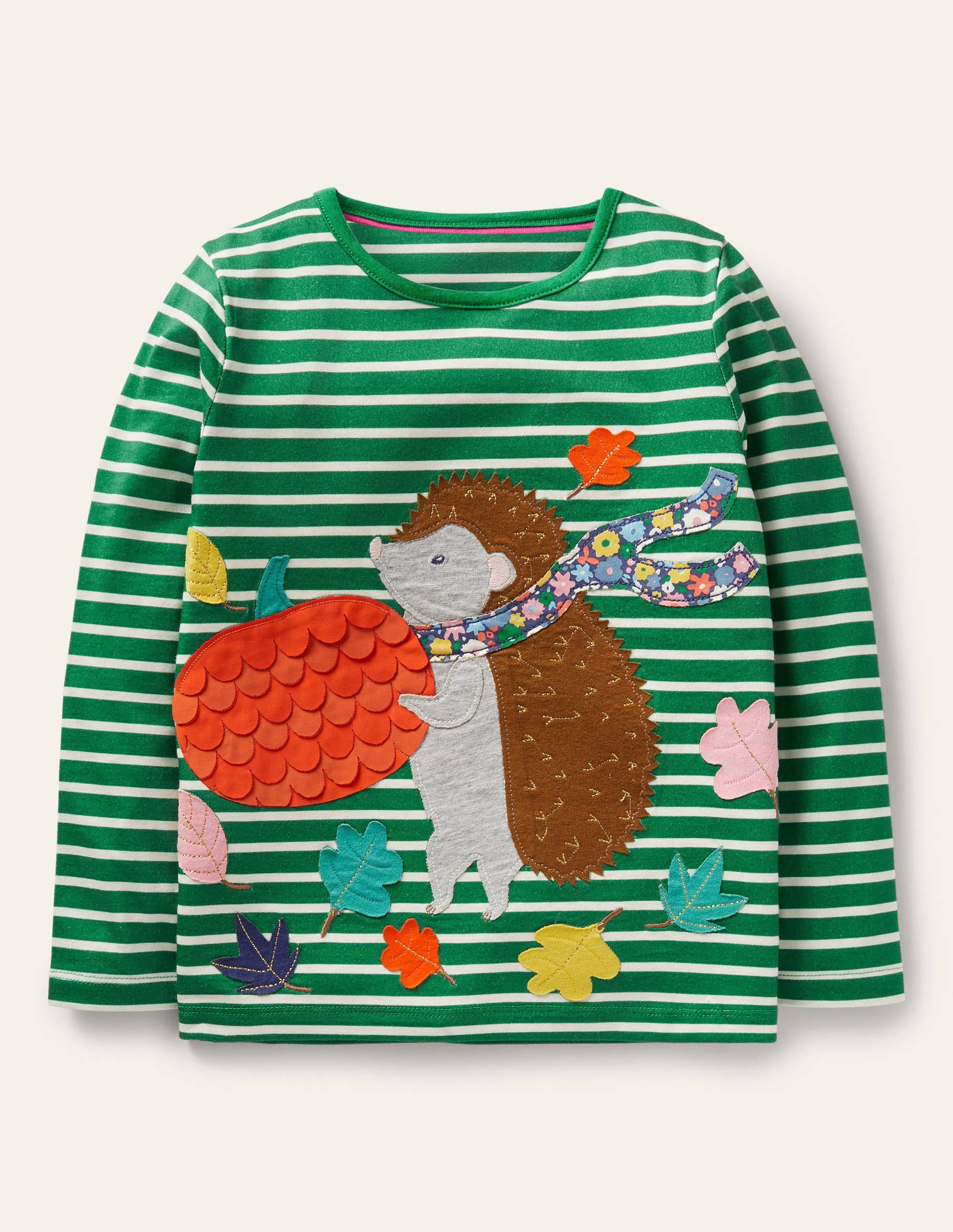 Highland Green & Ivory Hedgehog Big Appliqué T-Shirt - Cute Casual Graphic Tee for Women & Men | Perfect for Everyday Wear, Gifts, and Animal Lovers