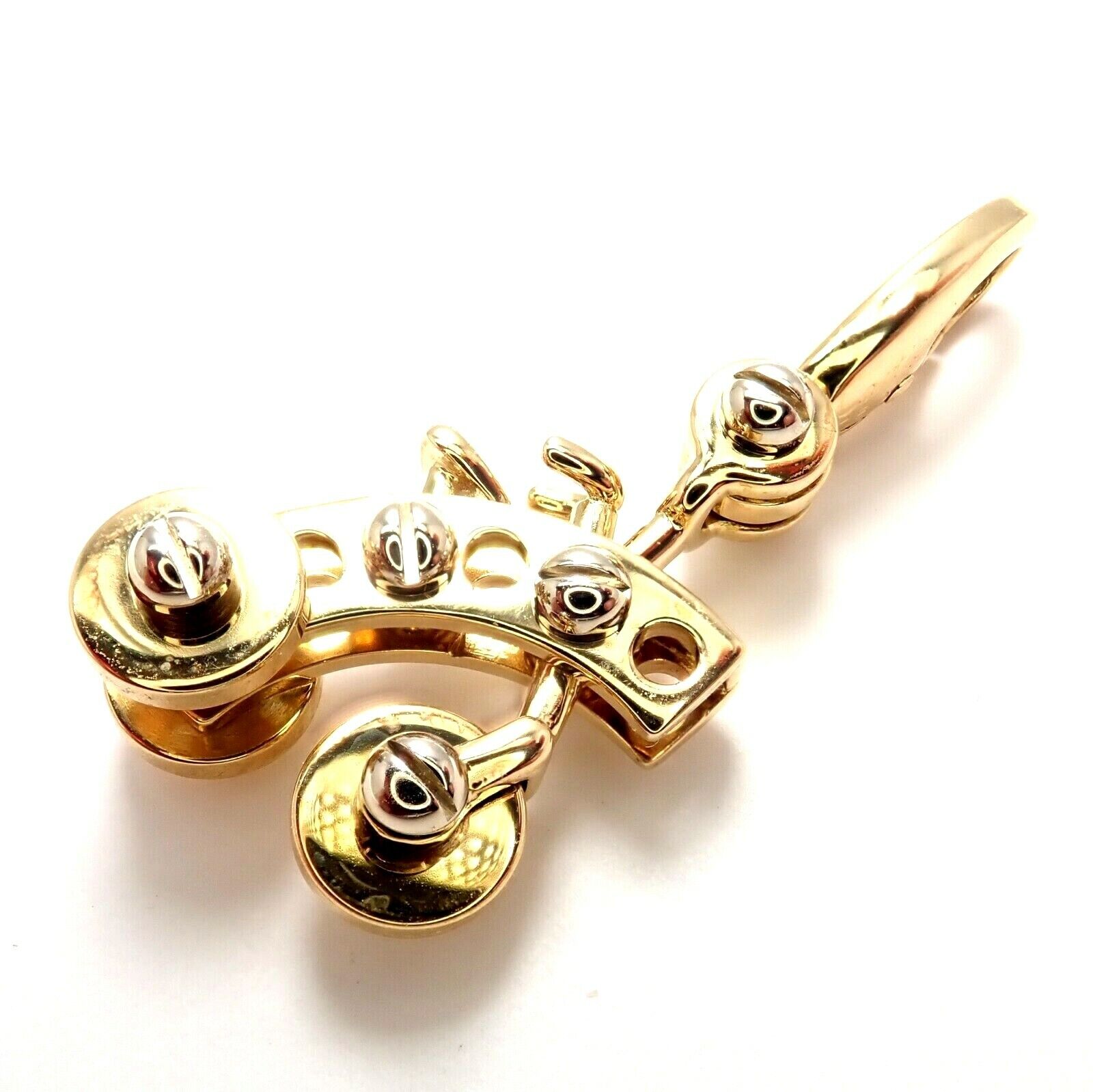Authentic Vintage Cartier 18k Yellow Gold Tricycle Bicycle Charm Pendant from 2000 - Luxury Jewelry Gift for Women, Perfect for Necklace Layering & Special Occasions