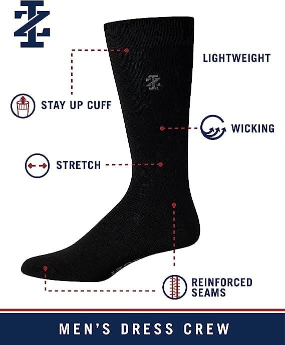 IZOD Men's 8-Pack Athletic Crew Socks - Moisture-Wicking, Cushioned Support for Running, Gym & Everyday Wear