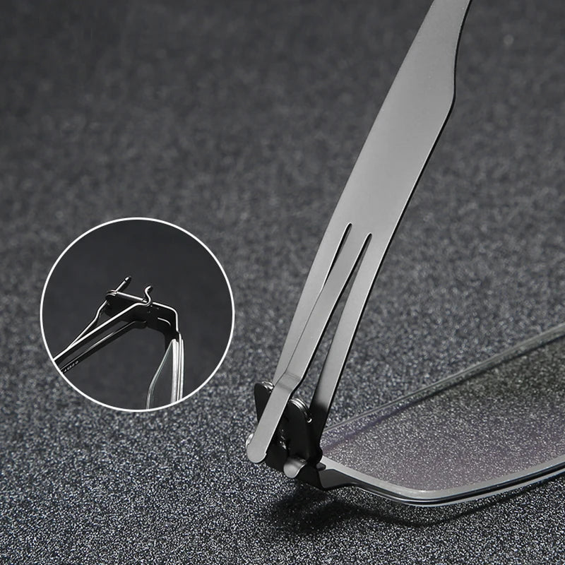 Unisex Black Full Rim Square Stainless Steel Eyeglasses IB005 - Stylish & Durable for Work, Reading & Everyday Wear