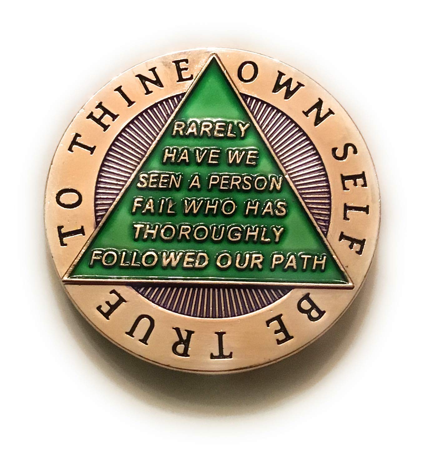 44 Year AA Medallion - Green & Gold Sobriety Chip with Bill & Bob - Alcoholics Anonymous Recovery Token for Milestone Celebrations & 12-Step Meetings