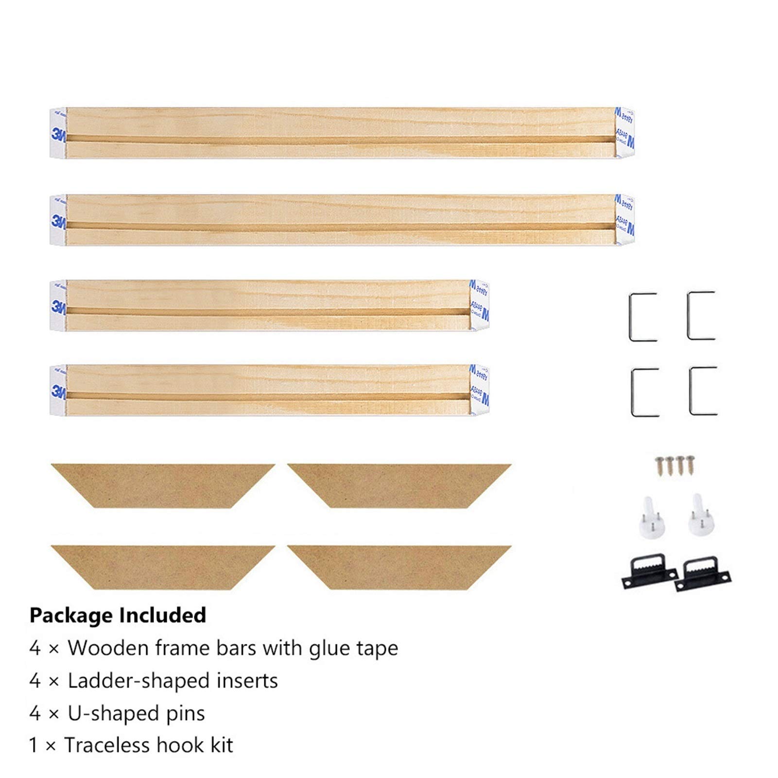 NIMUDU DIY Wooden Photo Frame - 30x50cm Canvas Stretcher Bar for Oil Paintings, Prints & Gallery Art - Perfect for Home Wall Decor & Living Room Display