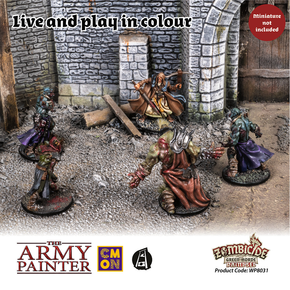 Zombicide Green Horde Miniature Paint Set for Tabletop Gaming - Fantasy Board Game Mini Painting Kit for Warhammer & RPG Scenes