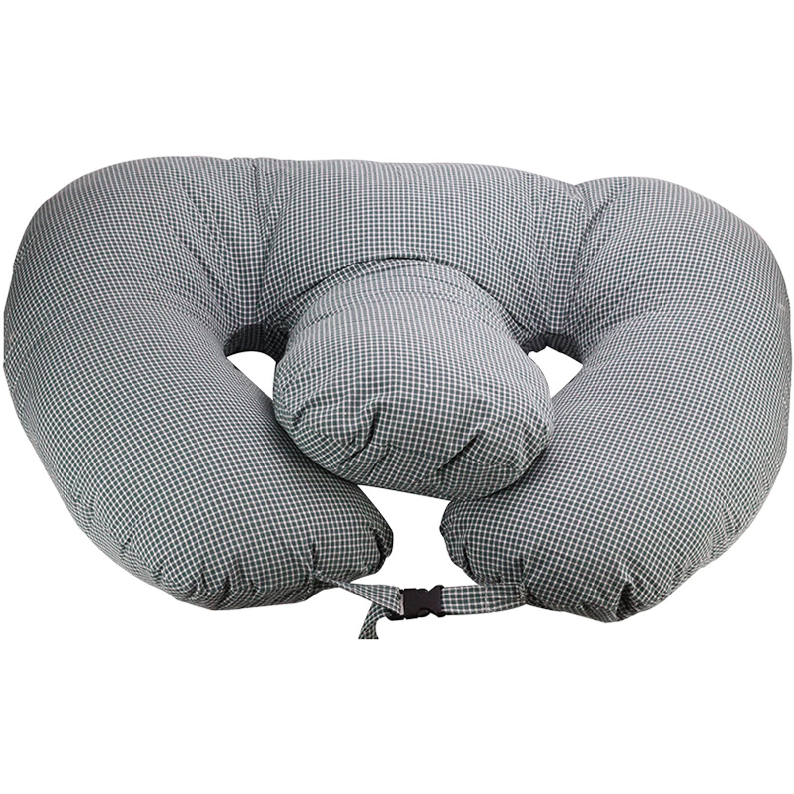 Quwewn 7-Hole Adjustable Cotton Nursing Pillow - U-Shaped Maternity Support Pillow for Breastfeeding & Pregnancy Comfort, Grey - Perfect for Nursing, Lounging & Back Pain Relief