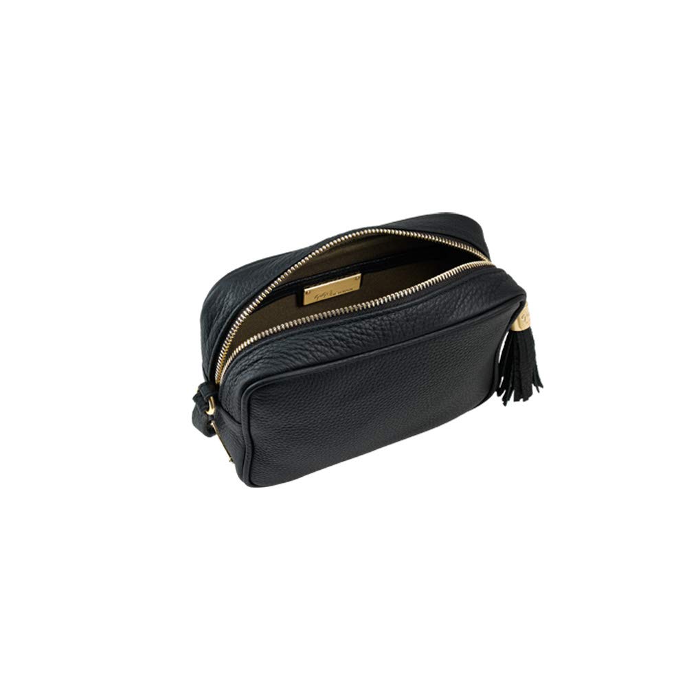 GiGi New York Handcrafted Women's Pebble Grain Leather Madison Crossbody Camera Bag - Stylish & Durable for Travel, Work & Everyday Use