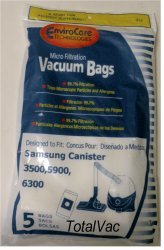 Samsung VP-95 Canister Vacuum Bags - 5 Pack Replacement Dust Bags for Samsung Vacuums | Perfect for Home Cleaning, Pet Hair Removal & Allergen Control