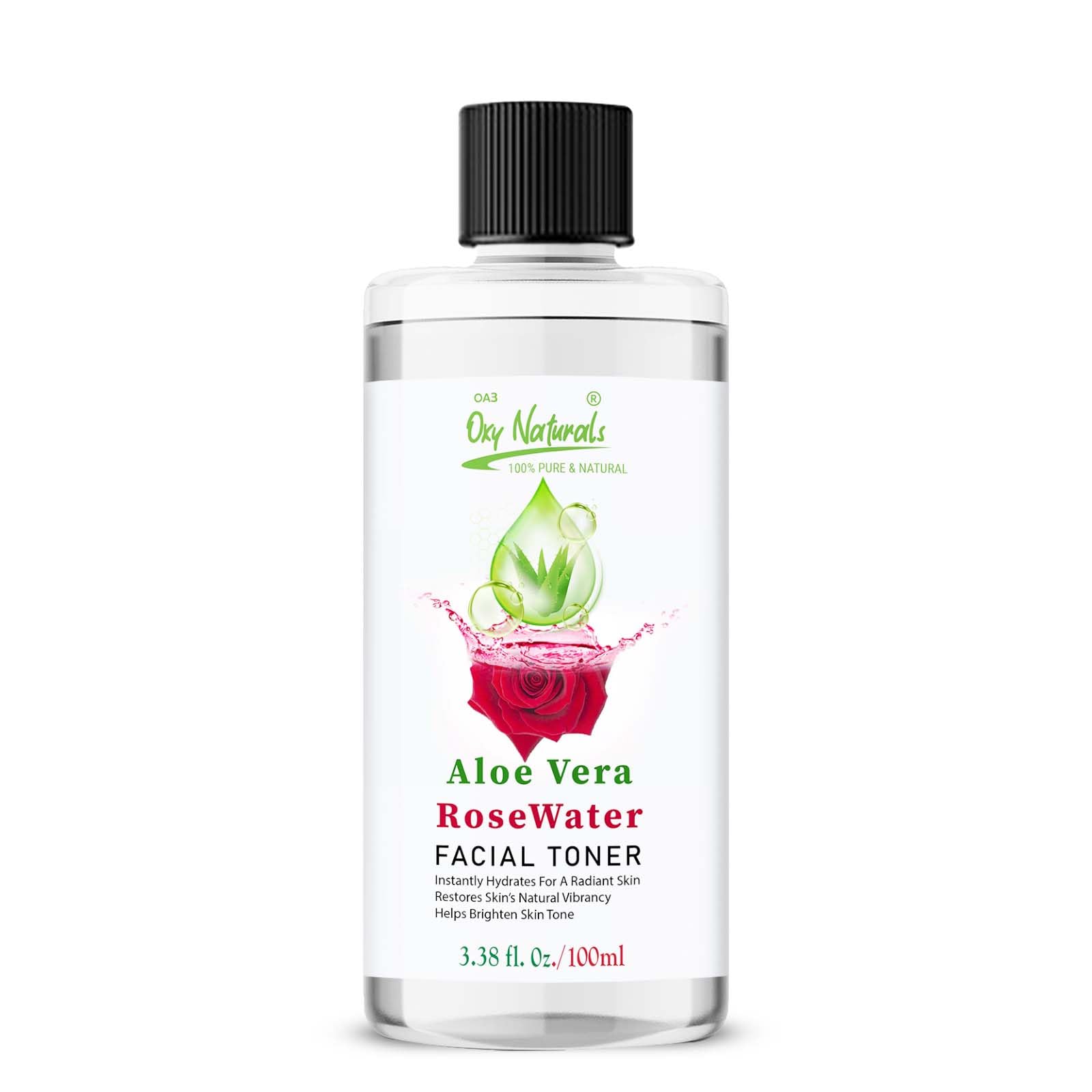 Organic Aloe Vera Gel & Rose Water Facial Toner 100ml - Hydrating, Cooling Face Mist with Natural Ingredients for Glowing Skin | Soothing Spray for Dry Skin, Sunburn Relief & Hair Care | Perfect for Daily Skincare, Travel & After-Sun Care