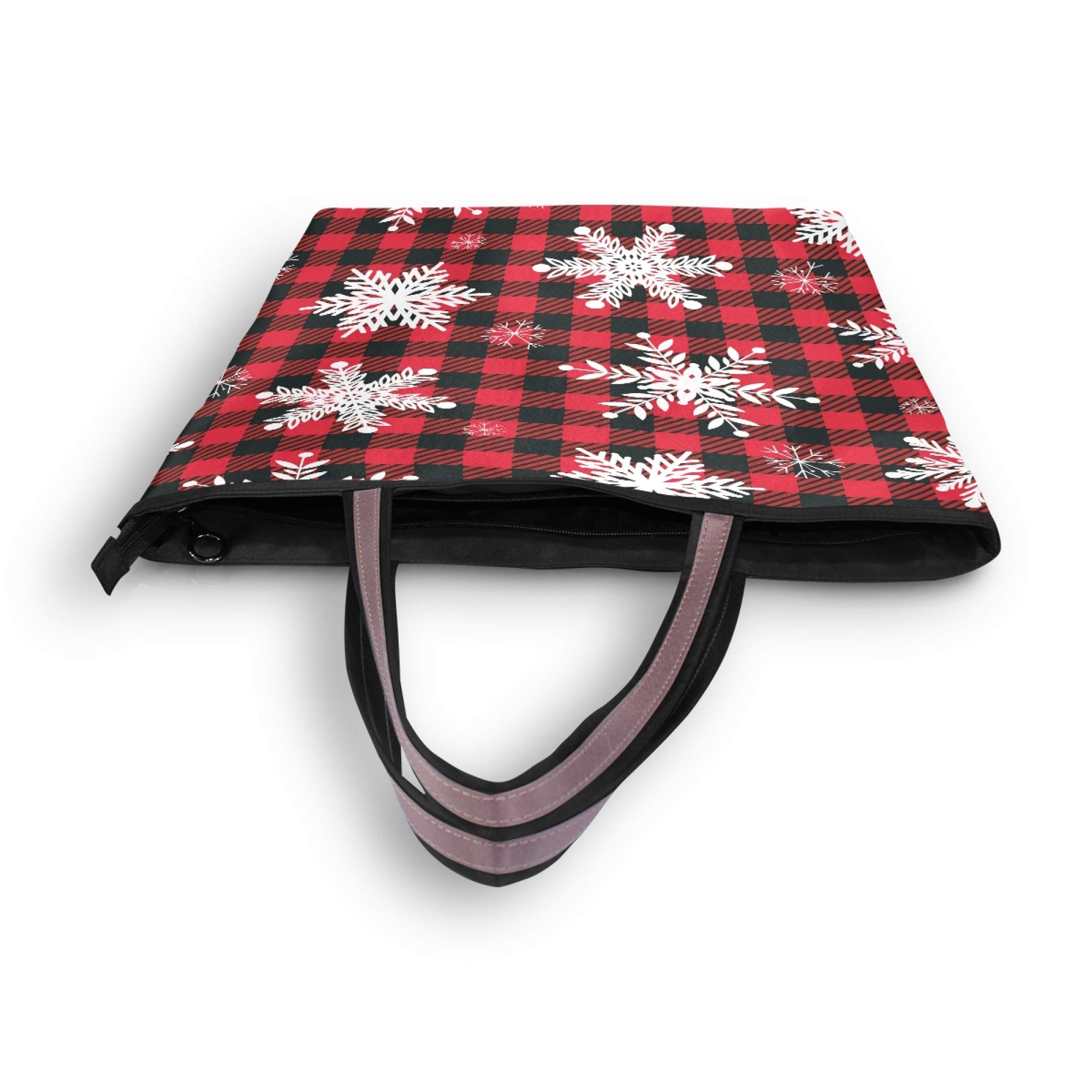Stylish Women's Christmas Tote Bag with Zipper - Holiday Shoulder Handbag for Gift Giving, Shopping & Travel | Perfect for Work, Parties & Festive Occasions